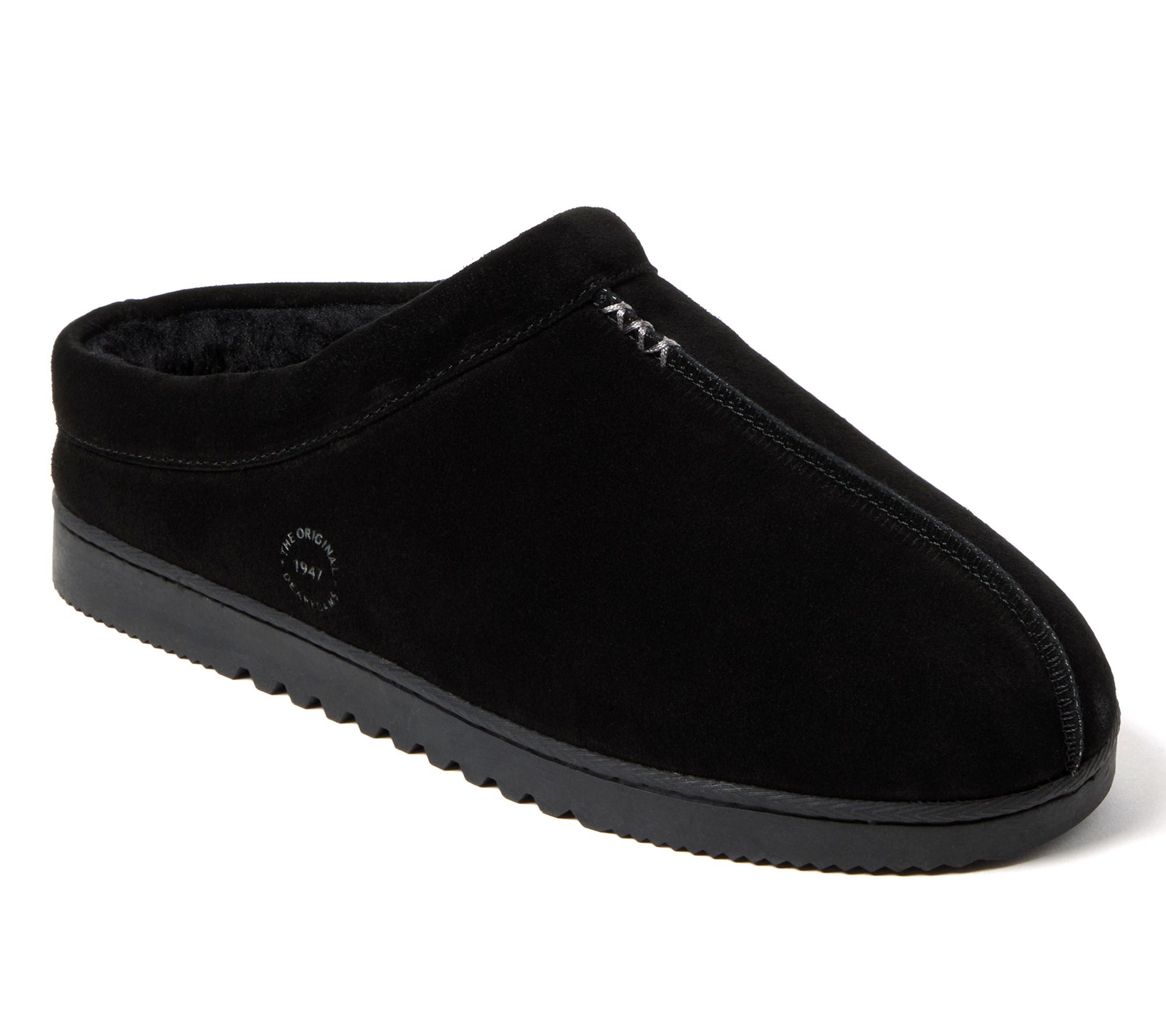 Dearfoams Men's Genuine Suede Indoor/Outdoor Clg Slipper