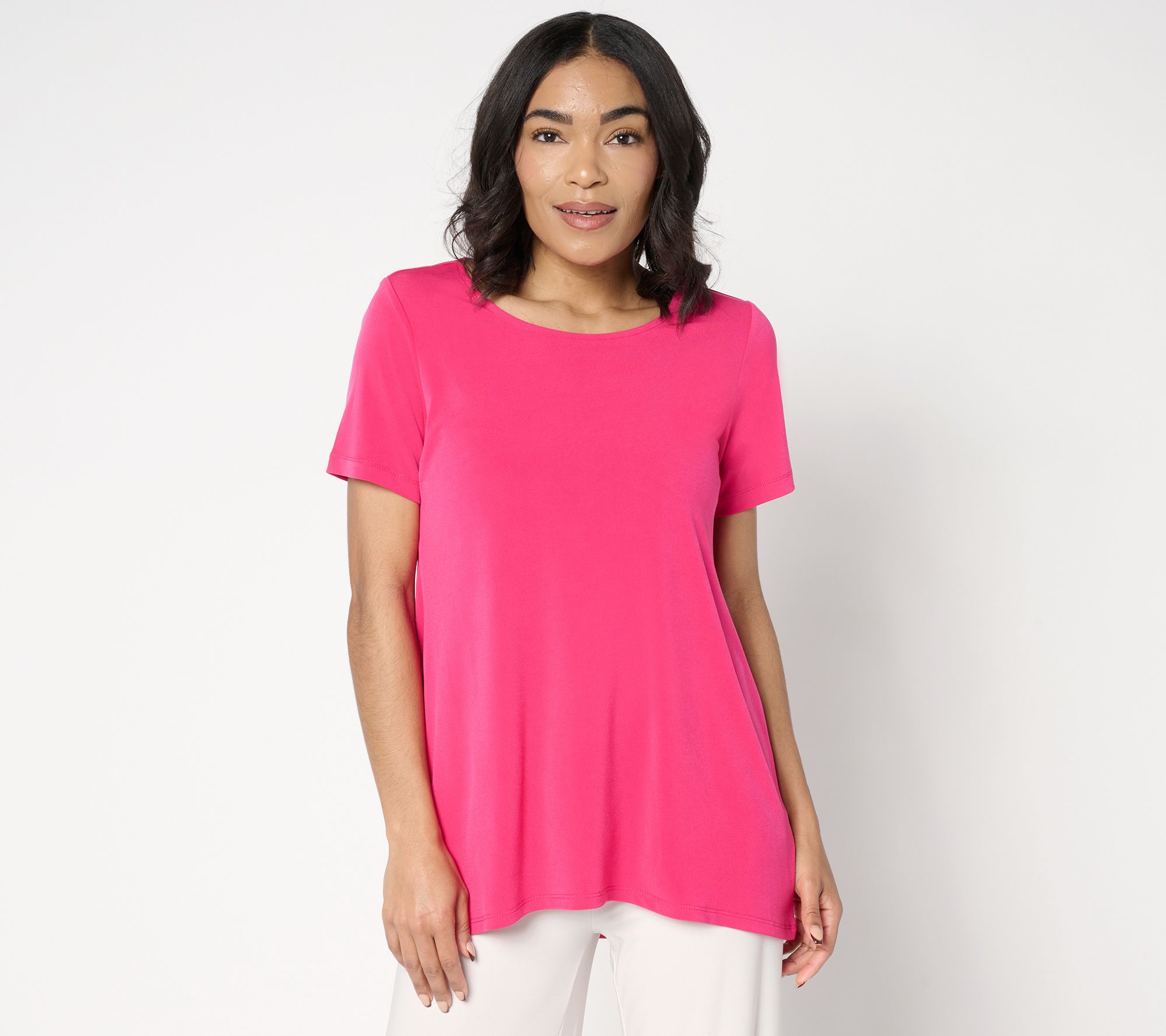 Susan Graver Petite Modern Essentials Liquid Knit A-Line Tunic