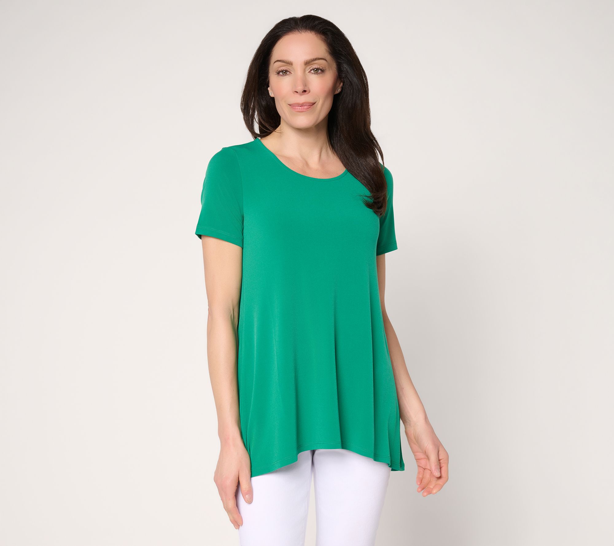Susan Graver Petite Modern Essentials Liquid Knit A-Line Tunic