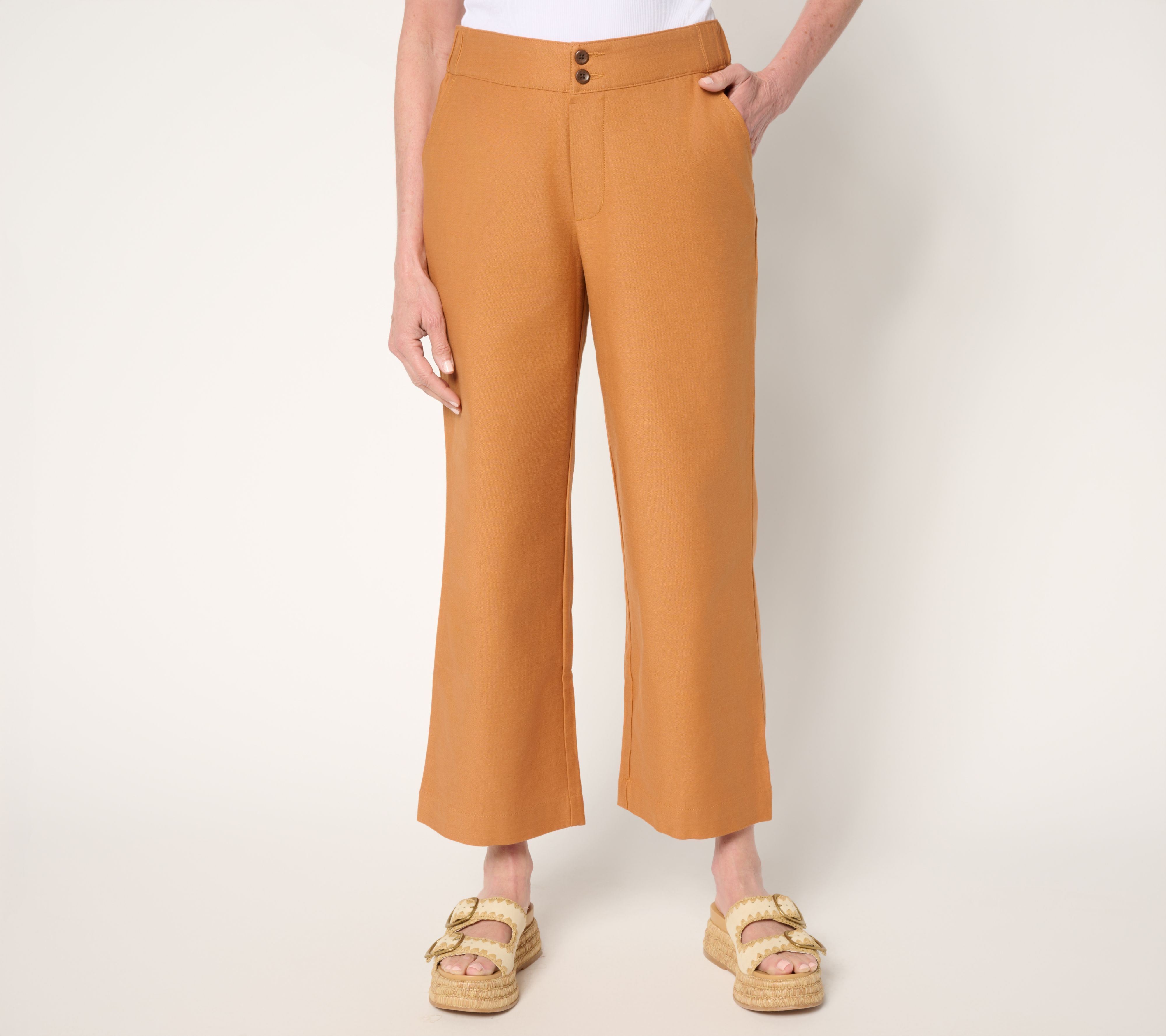 Me by Jennie Garth Petite 100% Cotton Twill Crop Pants