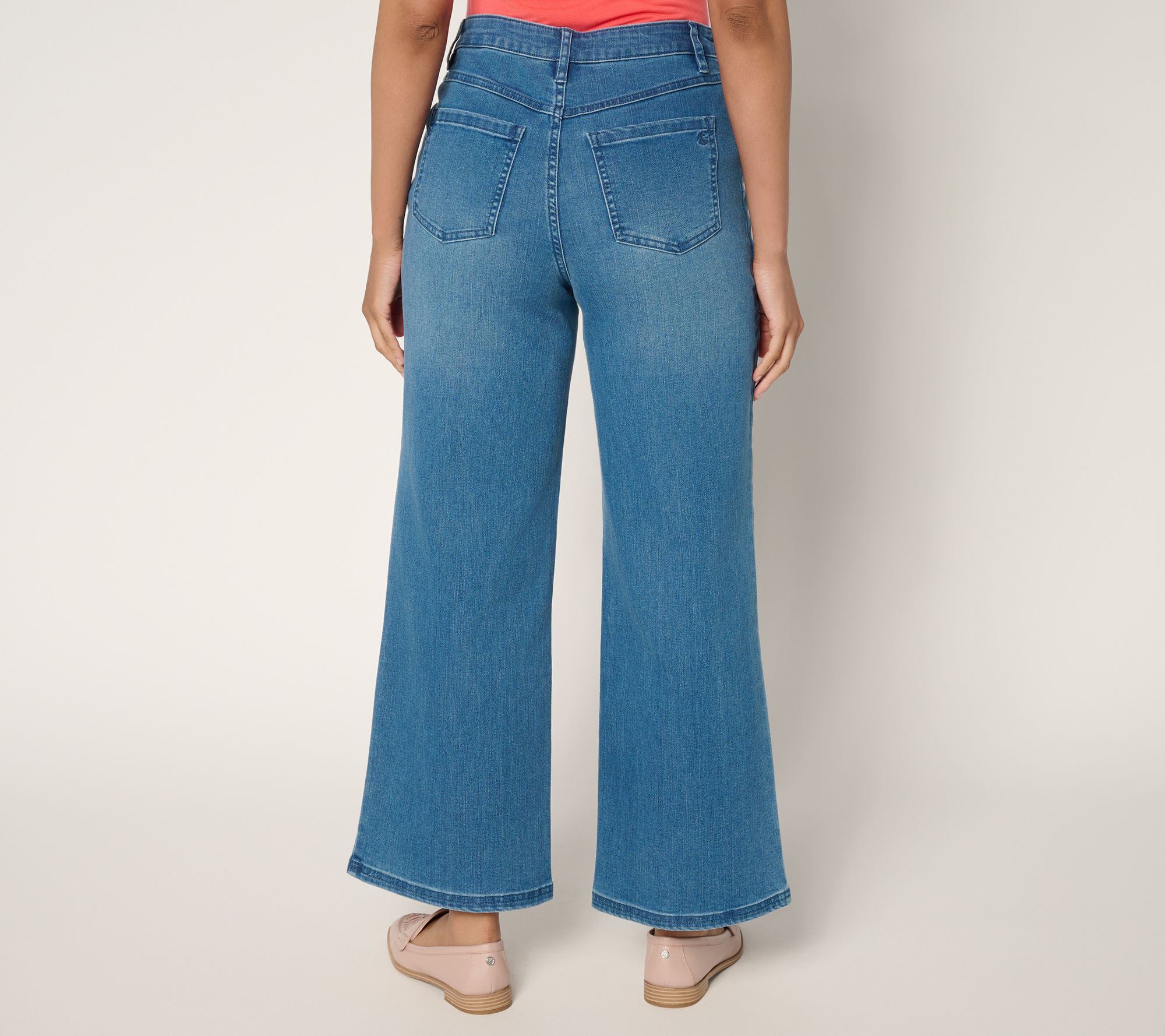 Joan Rivers Regular Wide-Leg Denim Ankle Jeans -Indigo - QVC.com