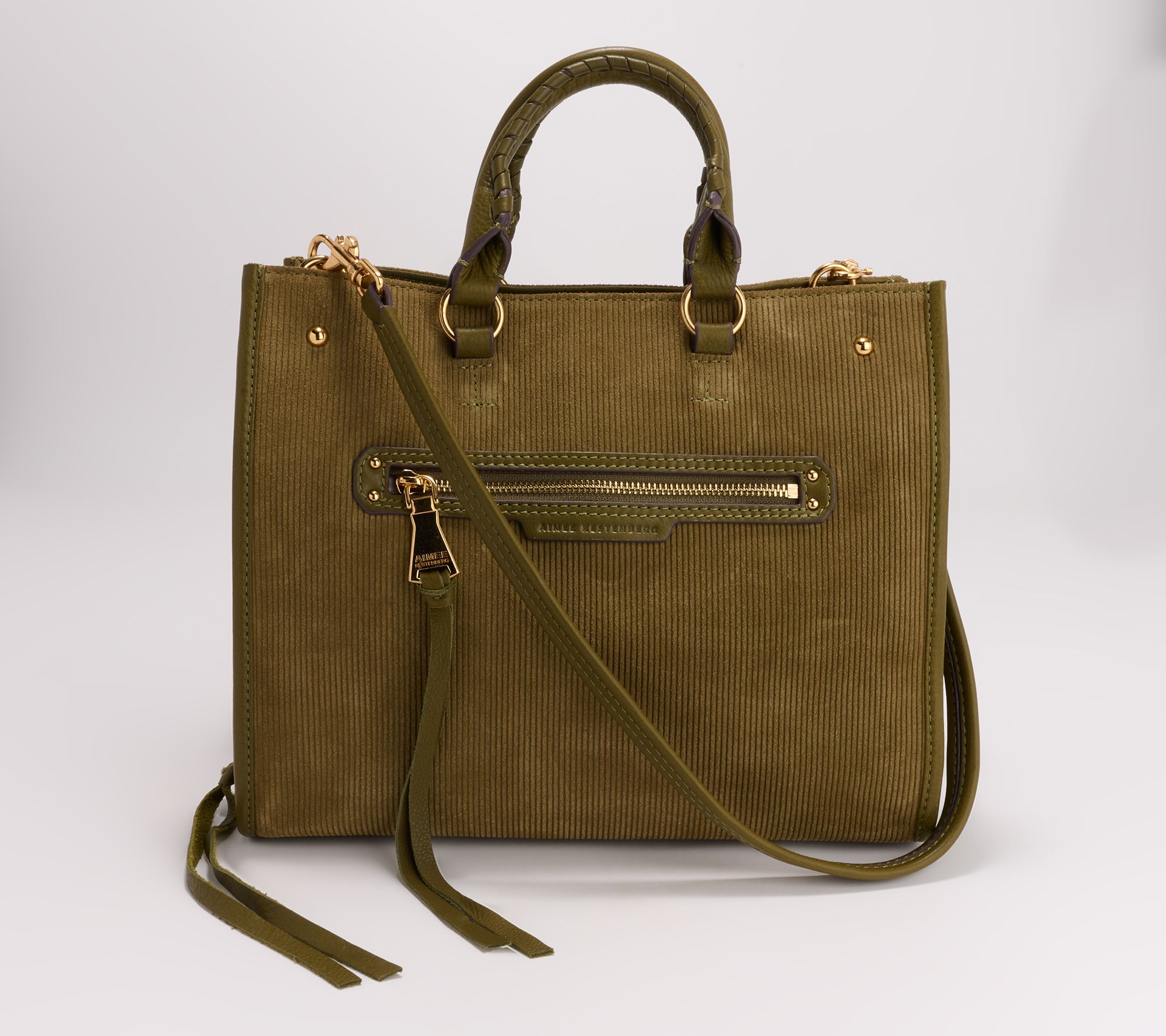 As Is Aimee Kestenberg Corduroy Stockbridge Triple Satchel