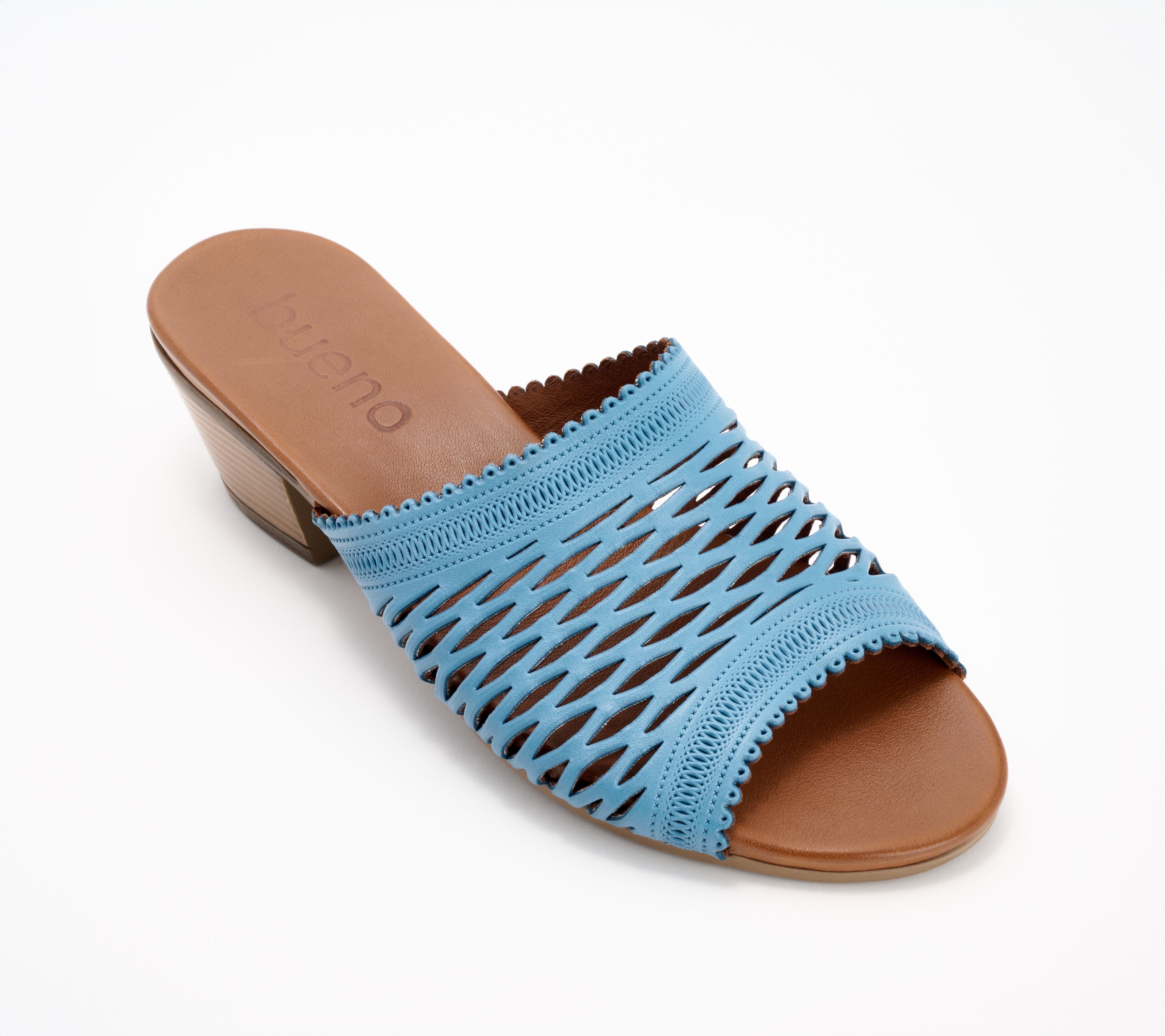 Bueno Leather Heeled Slide Sandals - Lilian