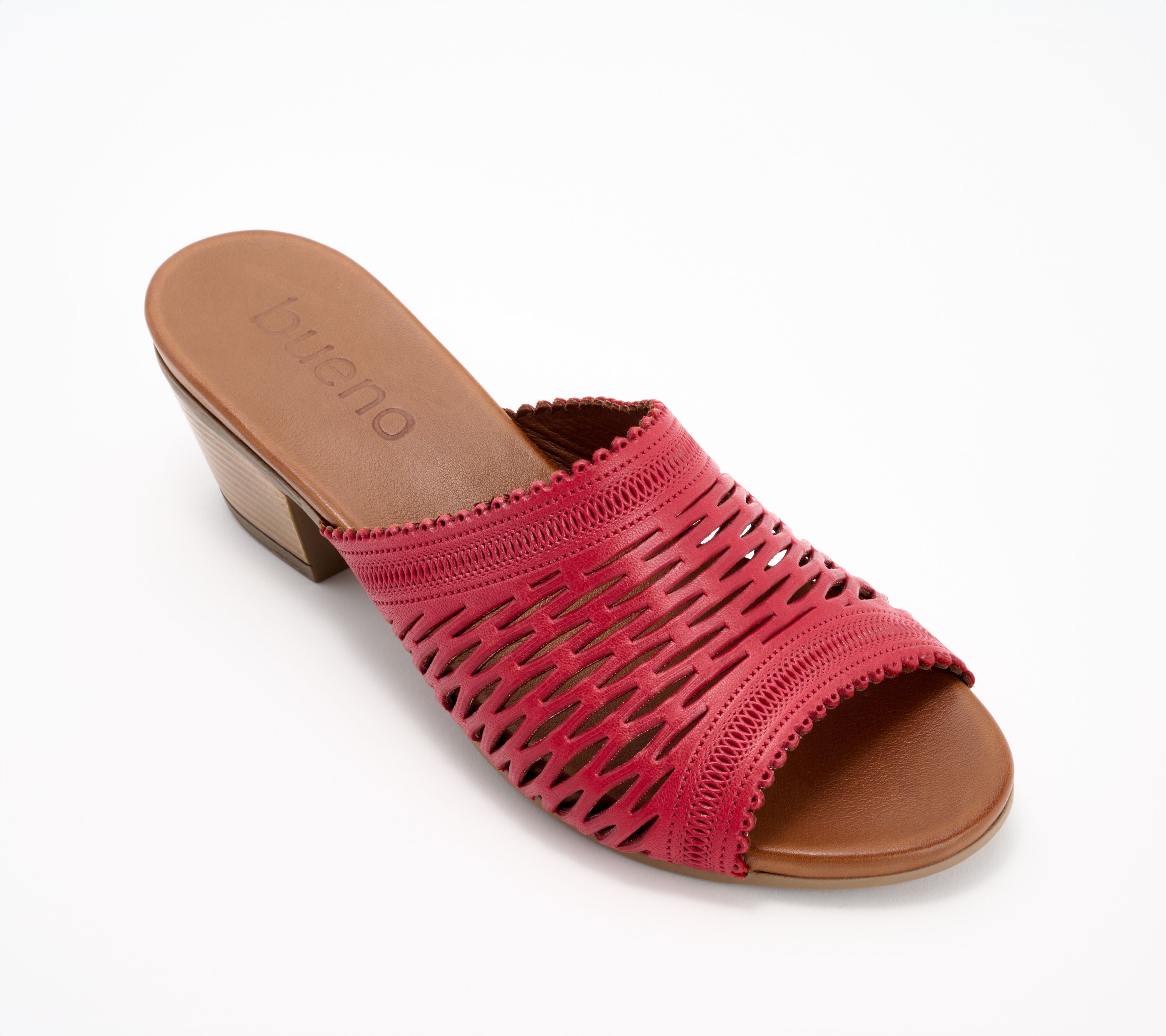 Bueno Leather Heeled Slide Sandals - Lilian