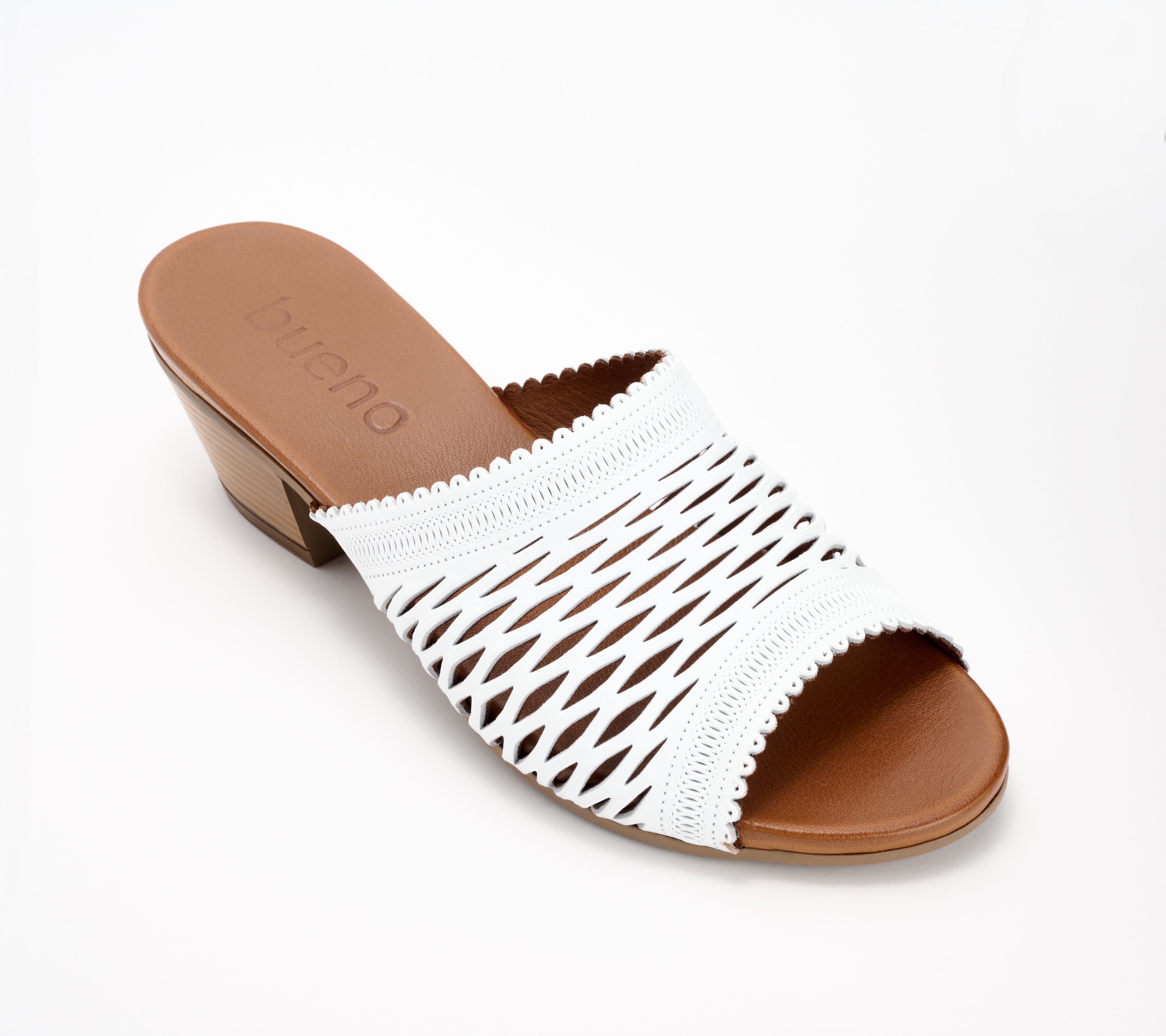 Bueno Leather Heeled Slide Sandals - Lilian