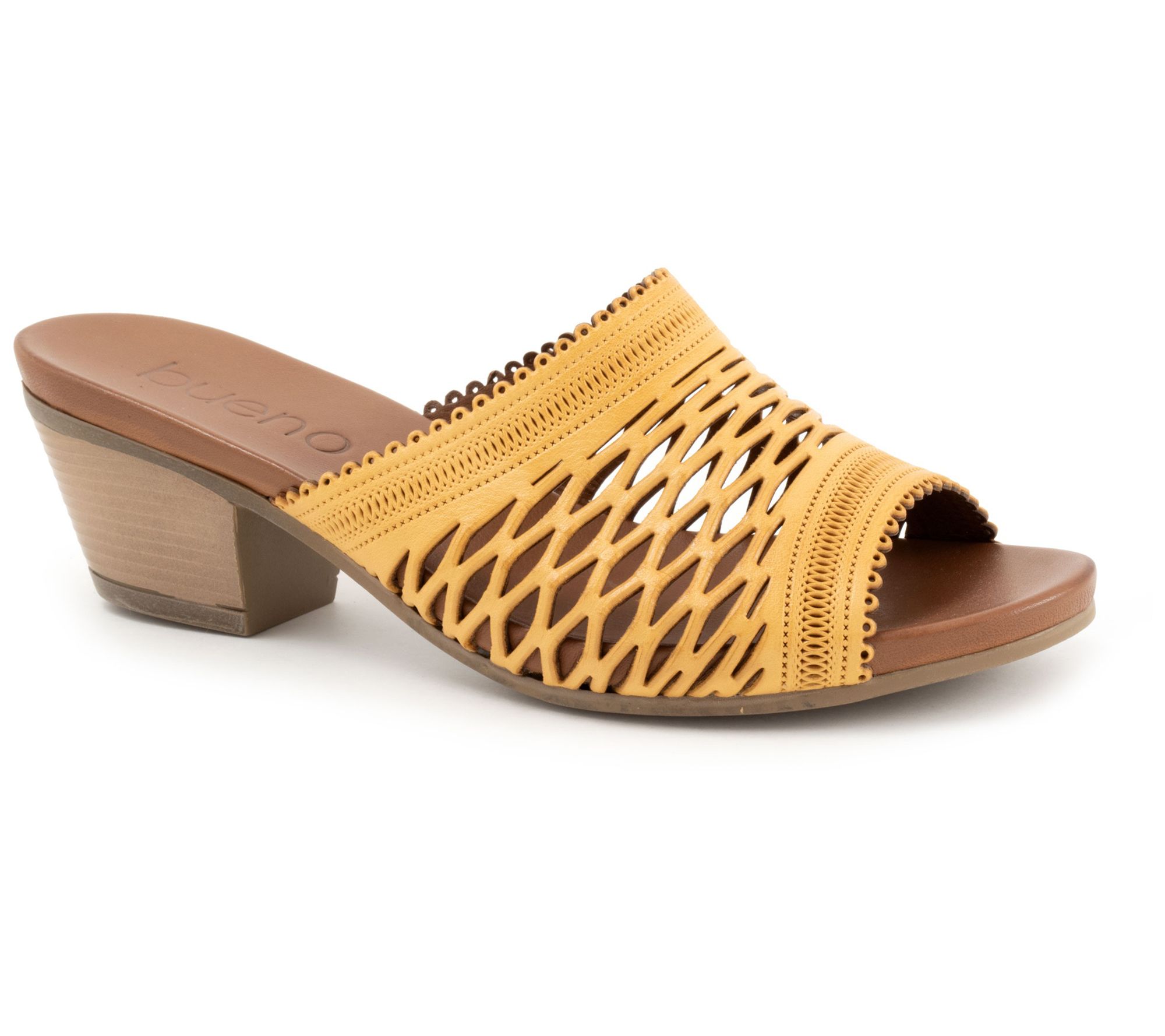 Bueno Leather Heeled Slide Sandals - Lilian