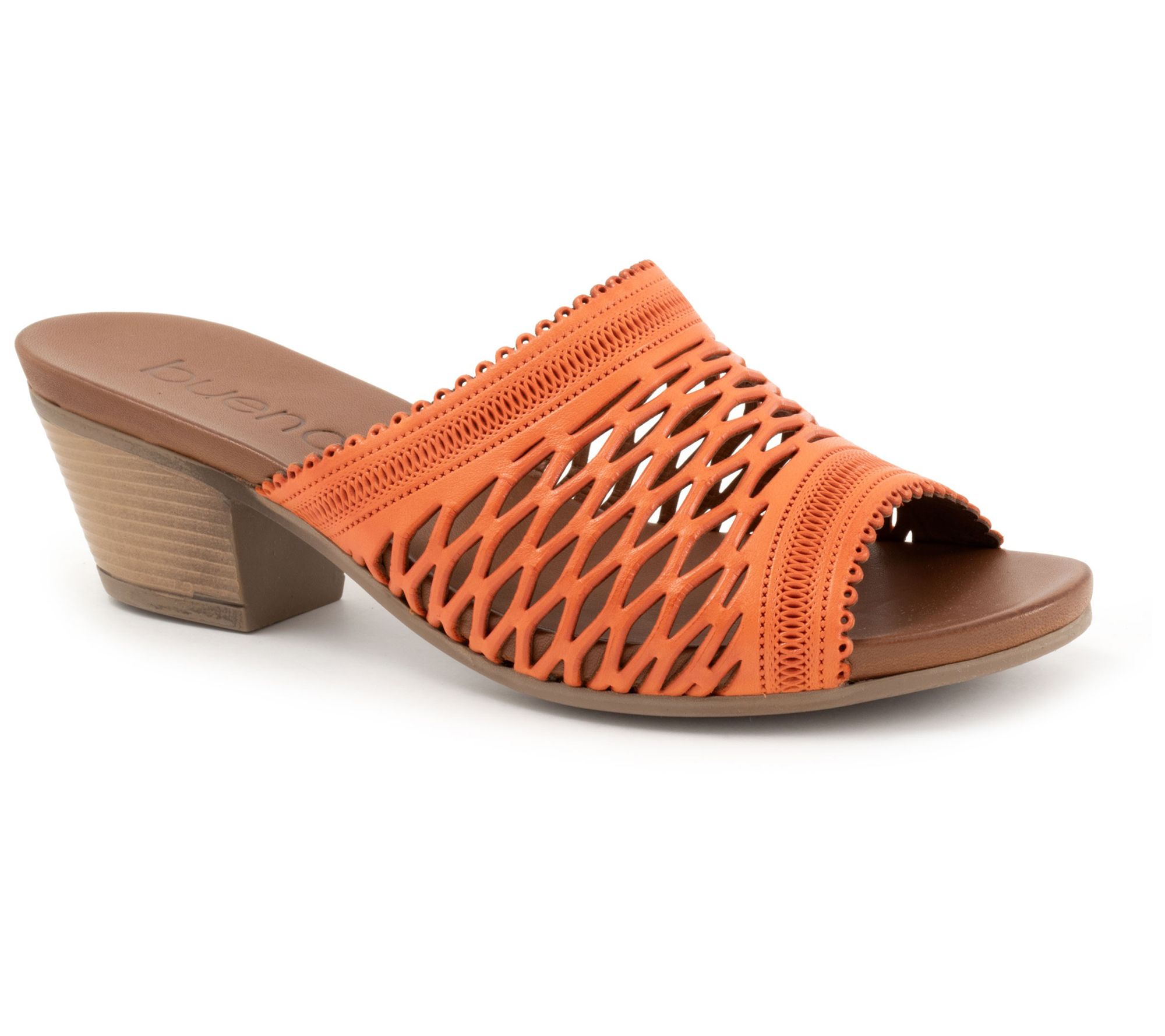 Bueno Leather Heeled Slide Sandals - Lilian