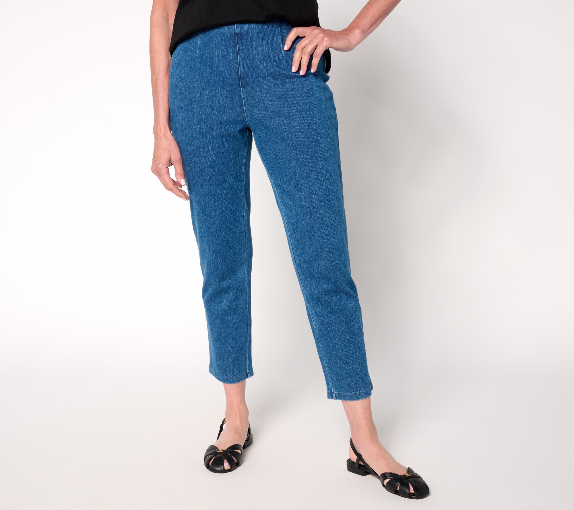 Women with Control Petite Prime Stretch Denim Crop Pants
