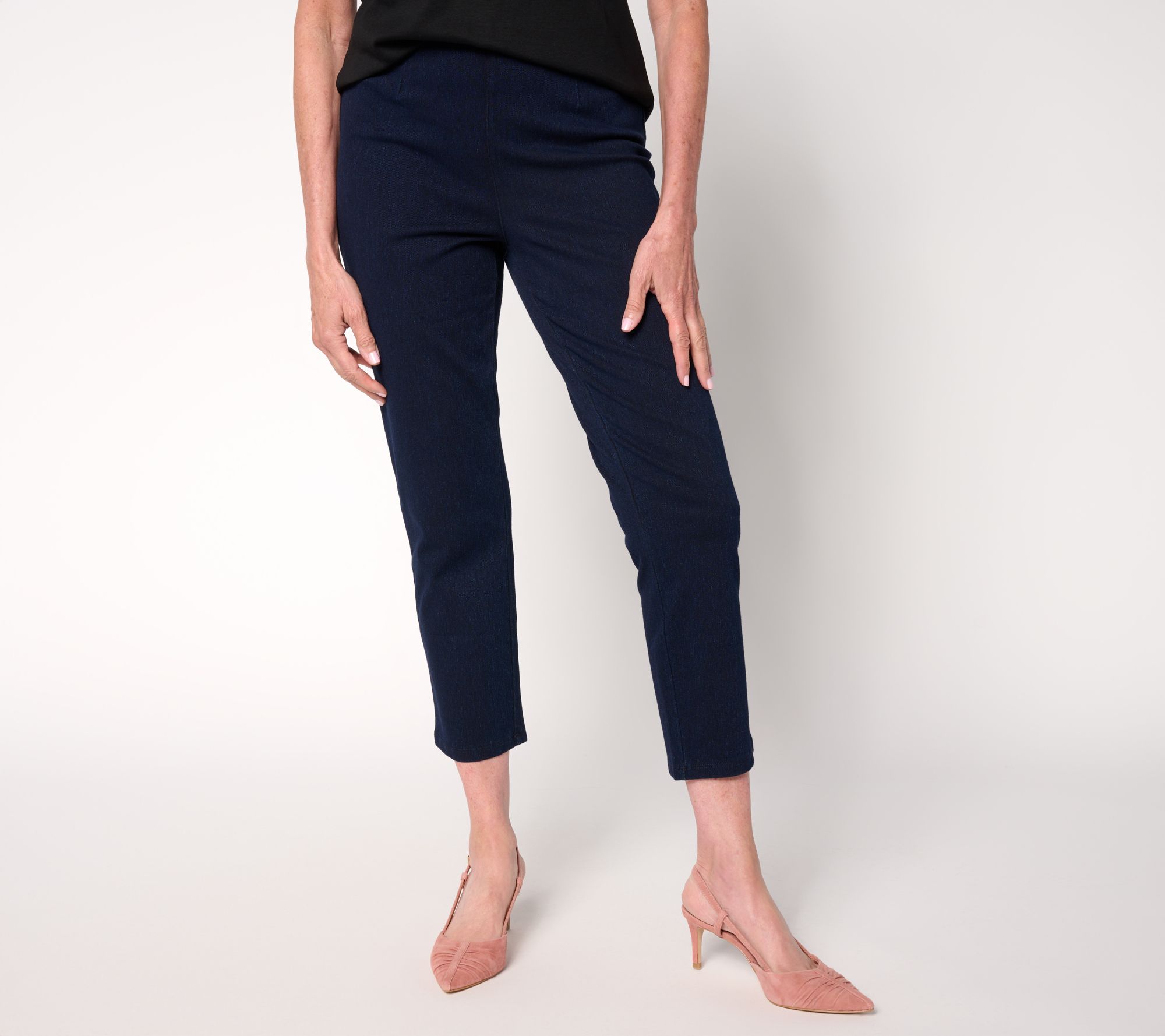 Women with Control Petite Prime Stretch Denim Crop Pants