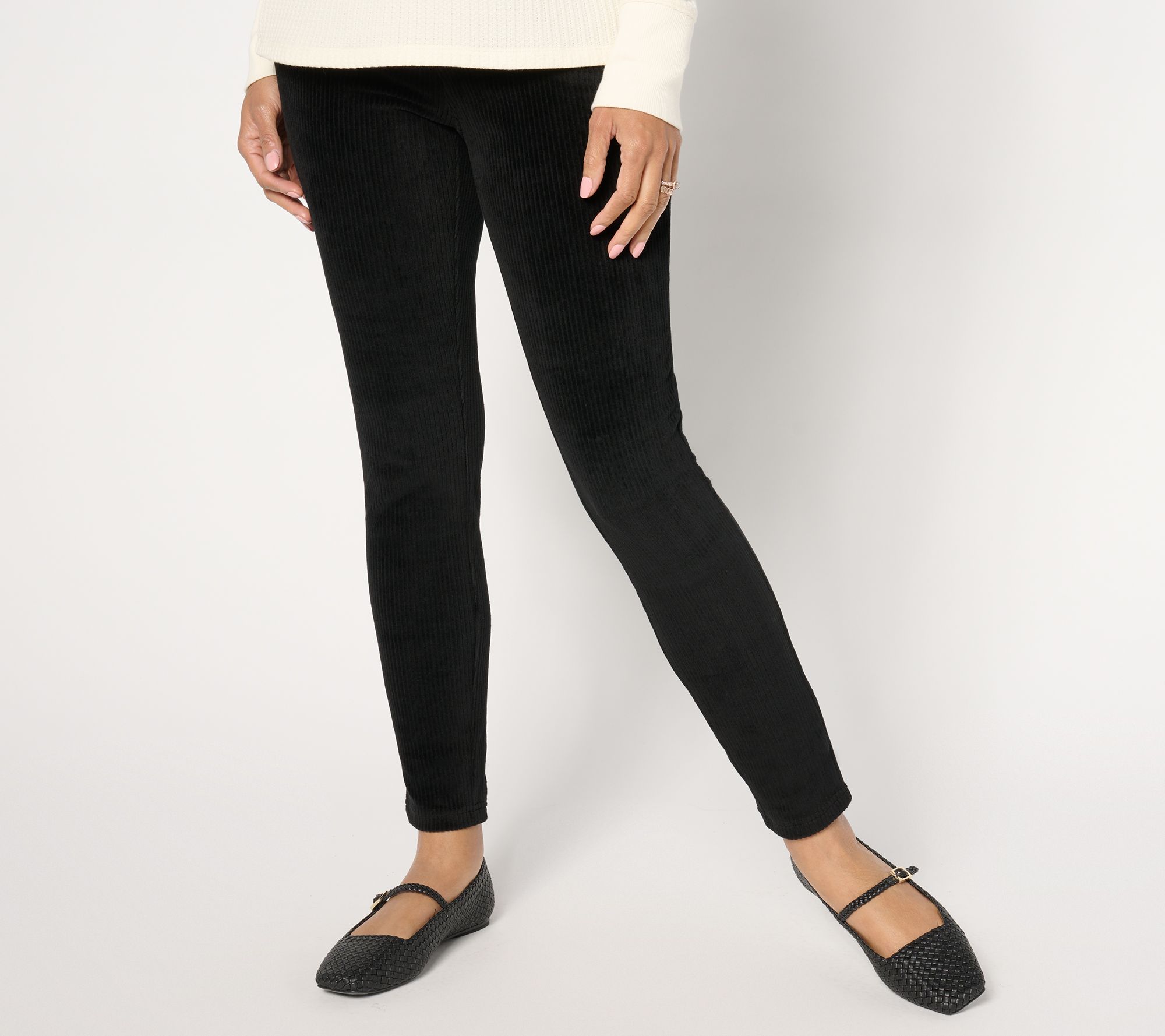 "As Is" Quacker Factory Corduroy Tall Flat Waistband Jegging