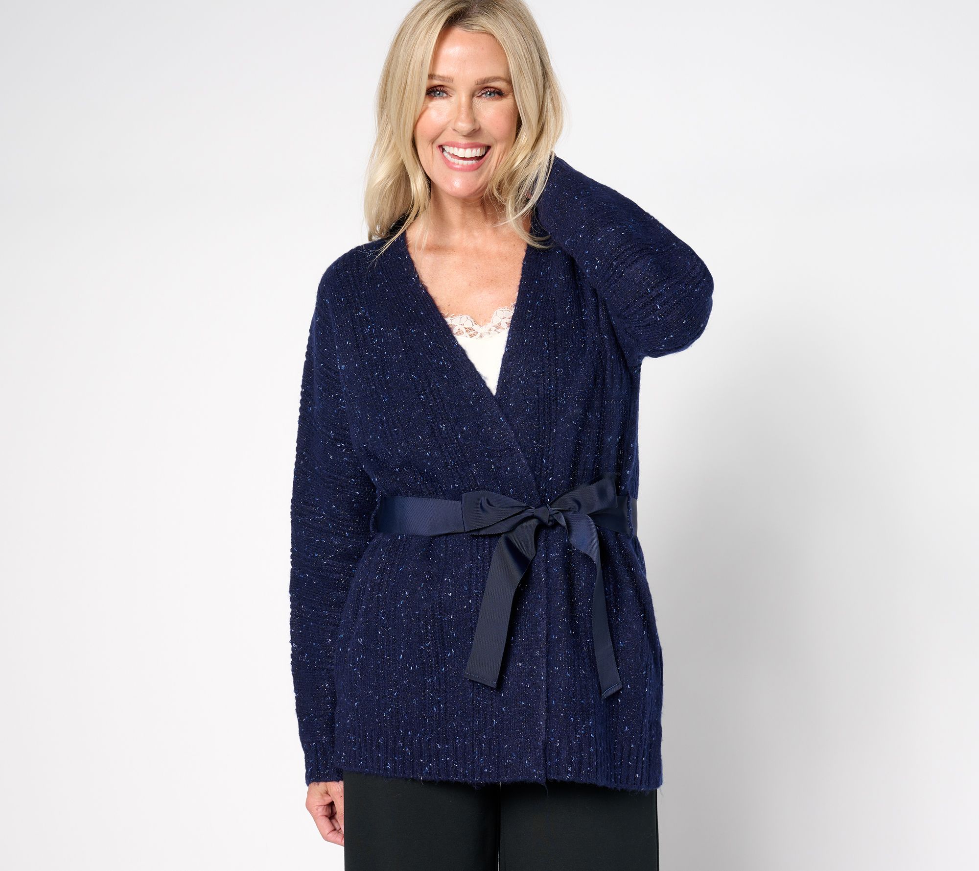 "As Is" BEAUTIFUL by Lawrence Zarian Regular Belted Cardigan