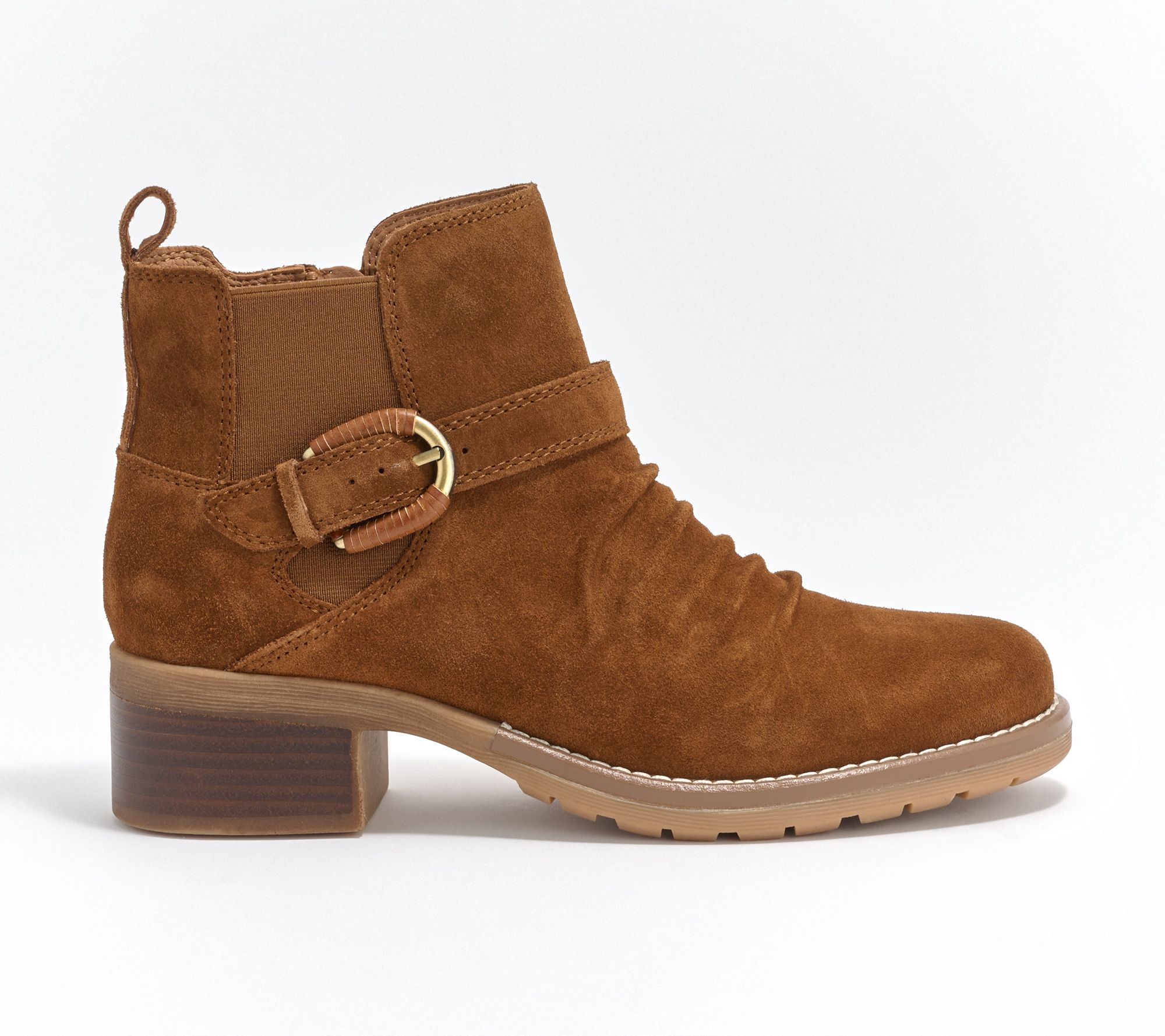 Earth Leather Ankle Boot with Buckle - Zane - QVC.com