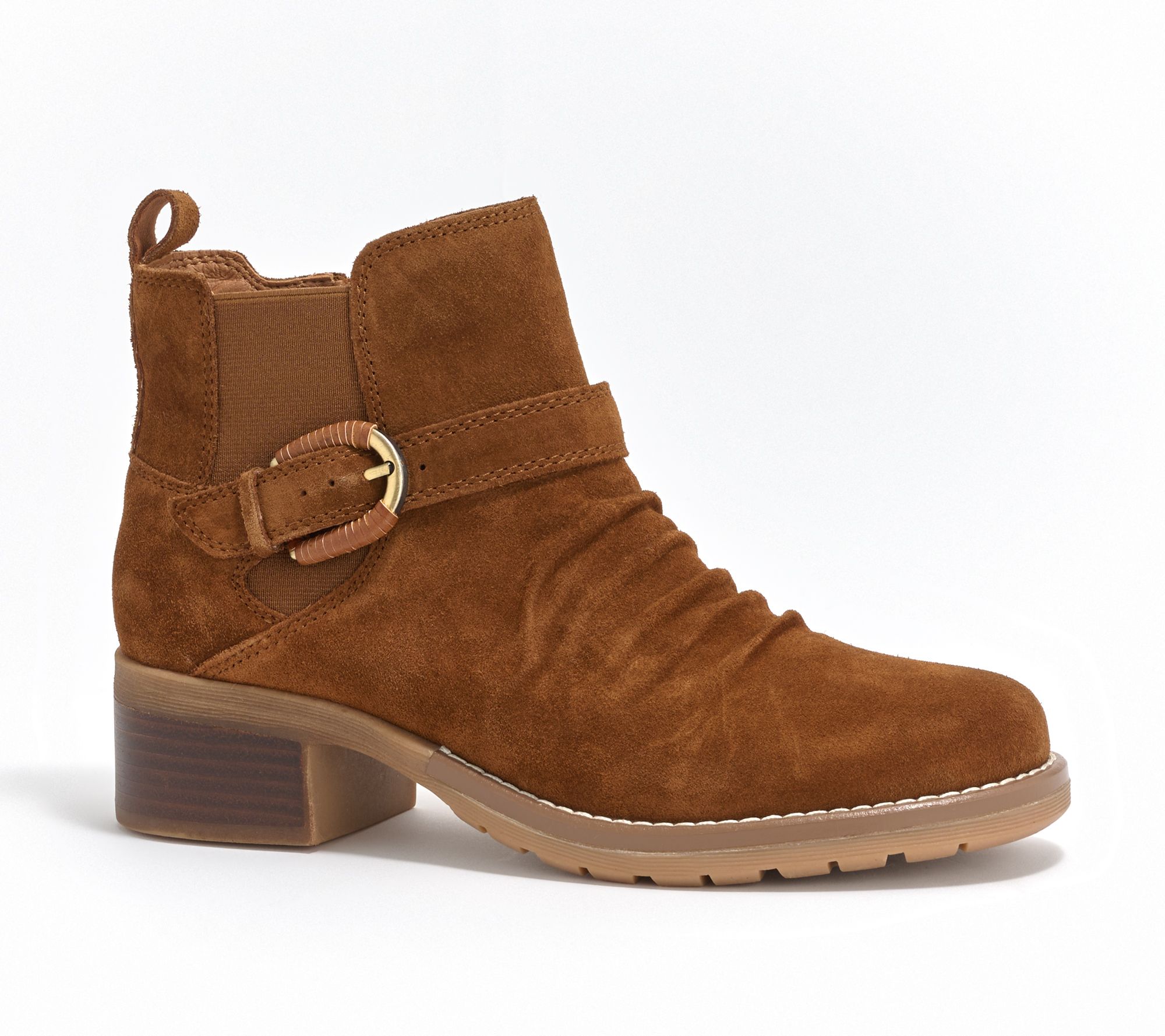 Earth Leather Ankle Boot with Buckle - Zane