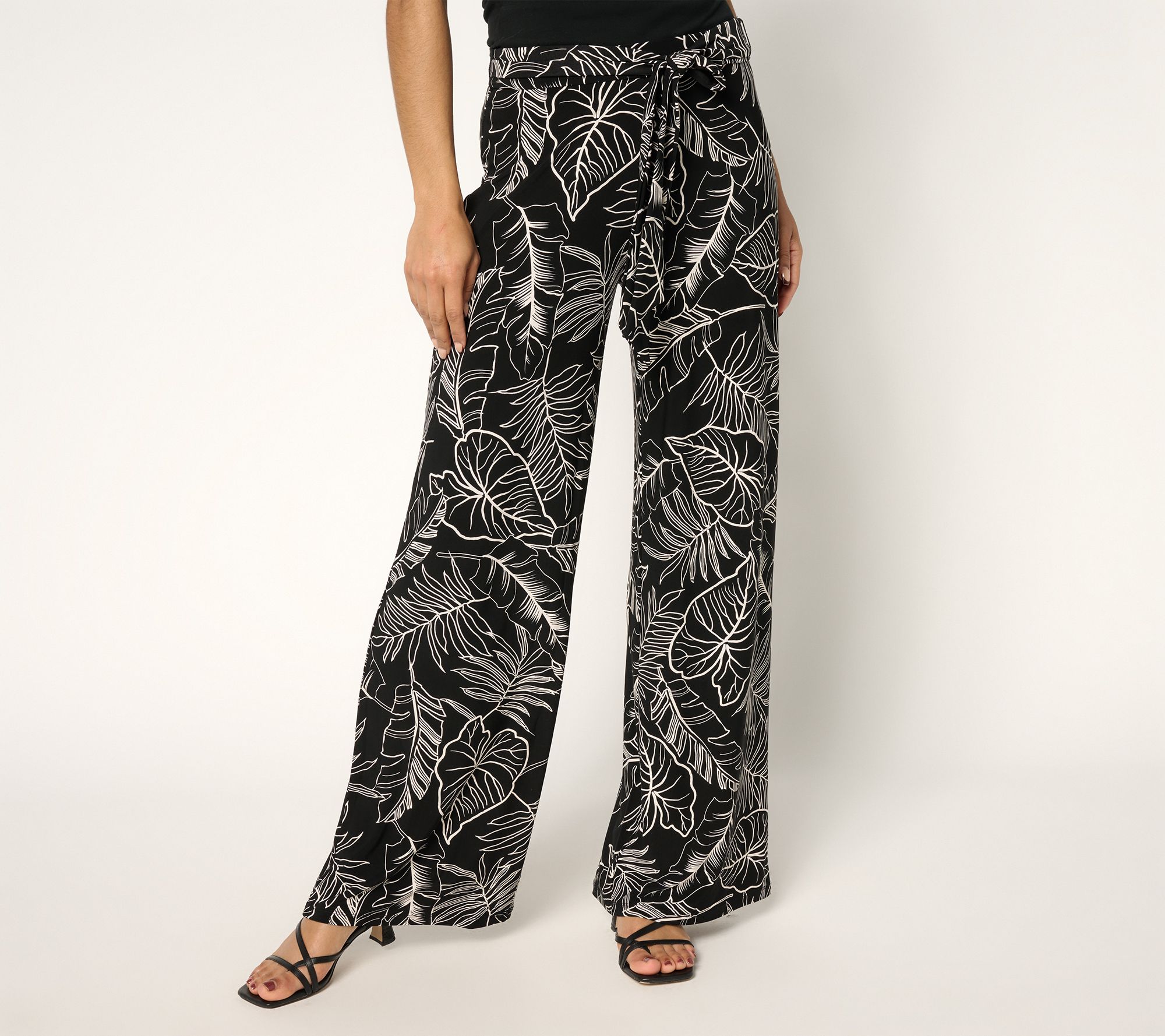 "As Is" Dennis Basso Regular Printed Italia Knit Pant with Belt
