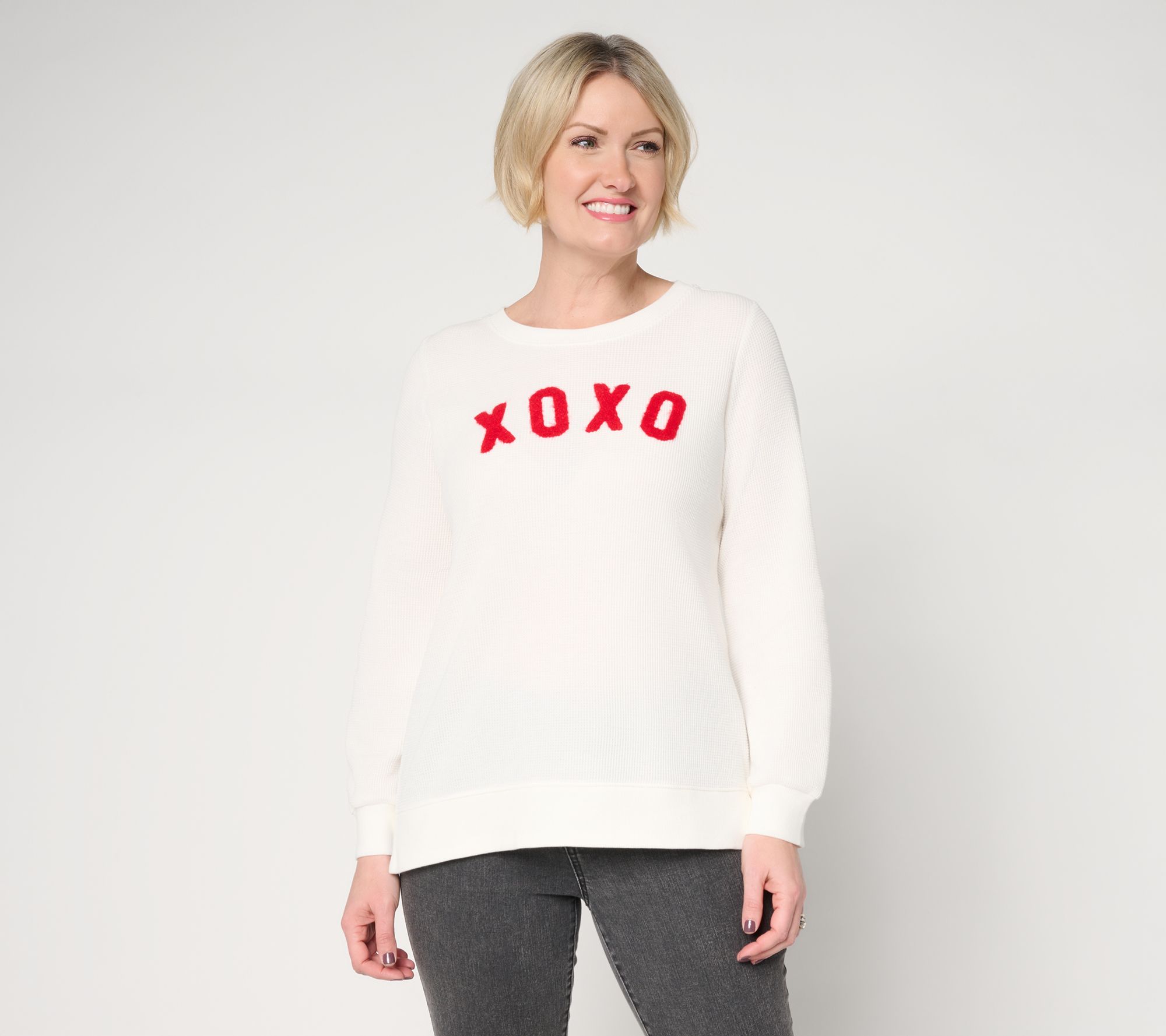 Belle by Kim Gravel Snow Washed Waffle True Love Top