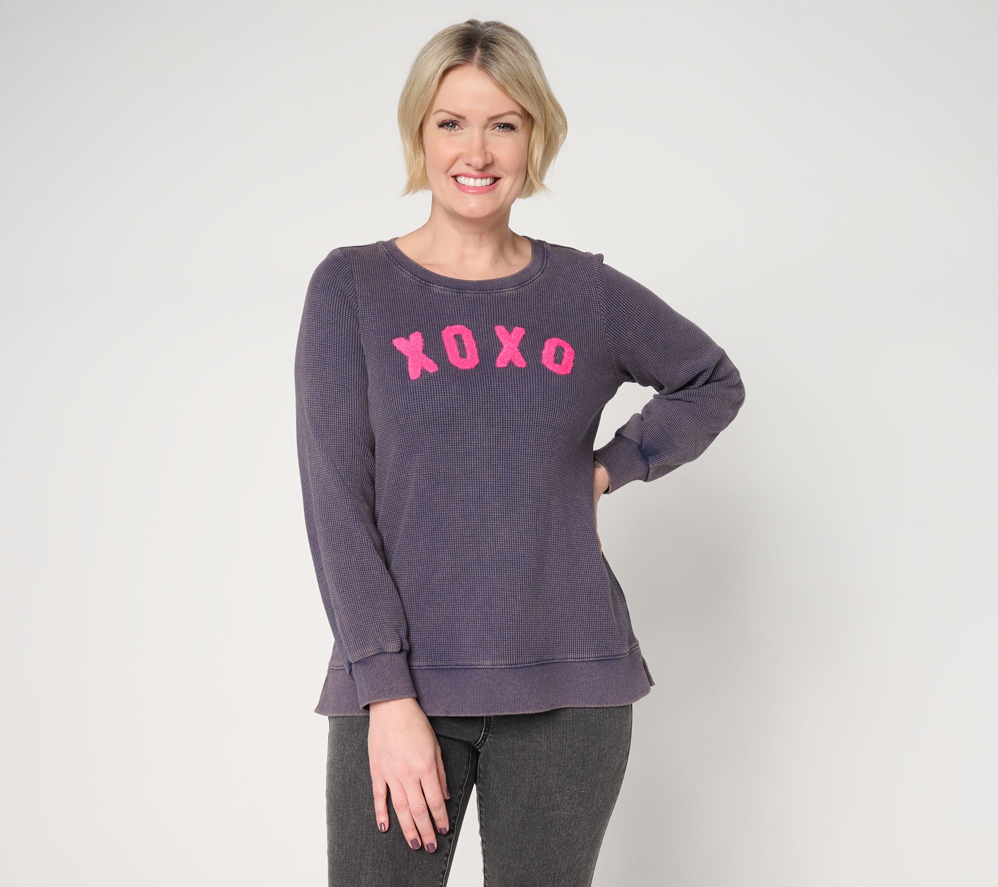 Belle by Kim Gravel Snow Washed Waffle True Love Top