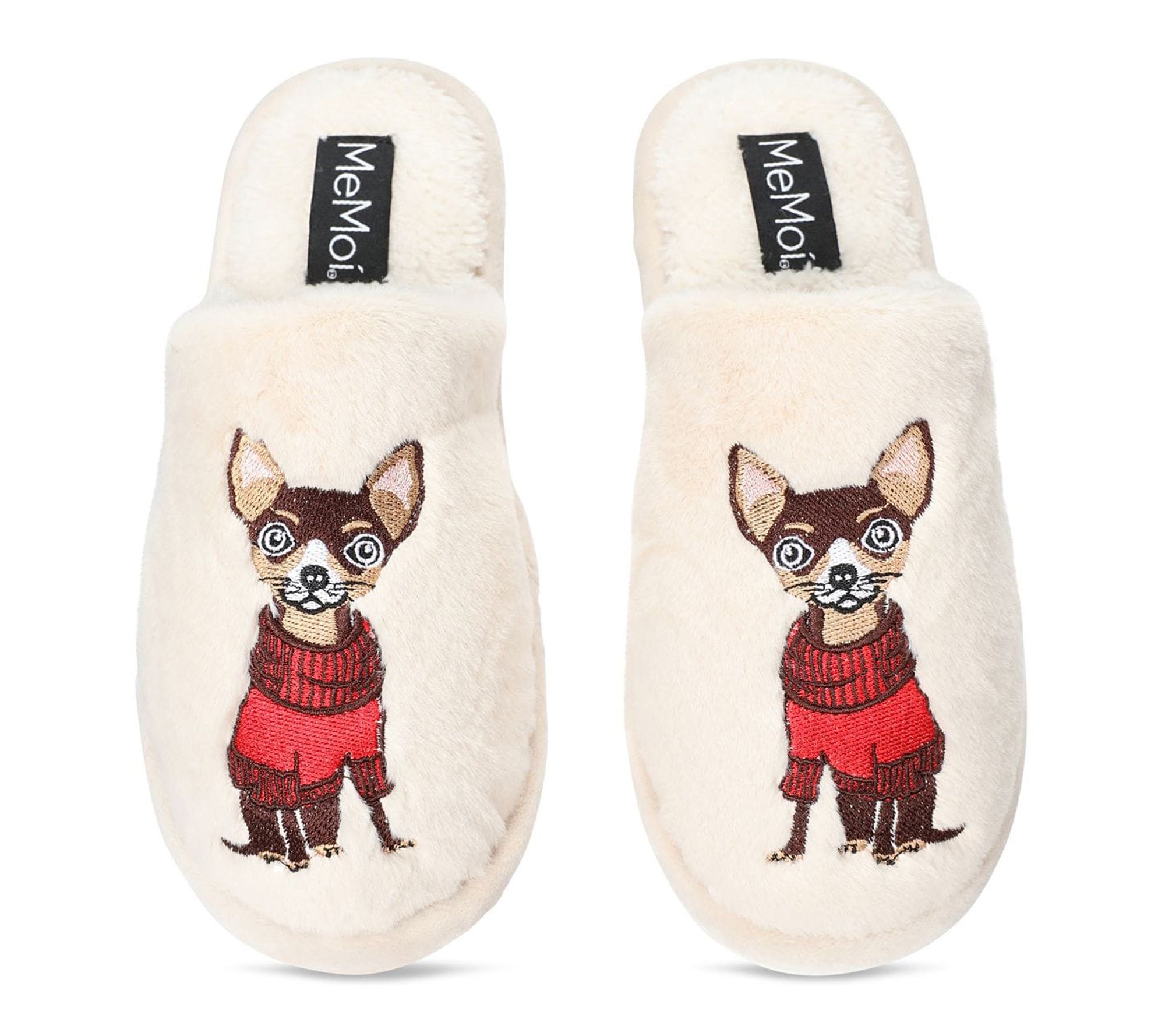  Memoi Women's Cozy Dog Plush Slippers