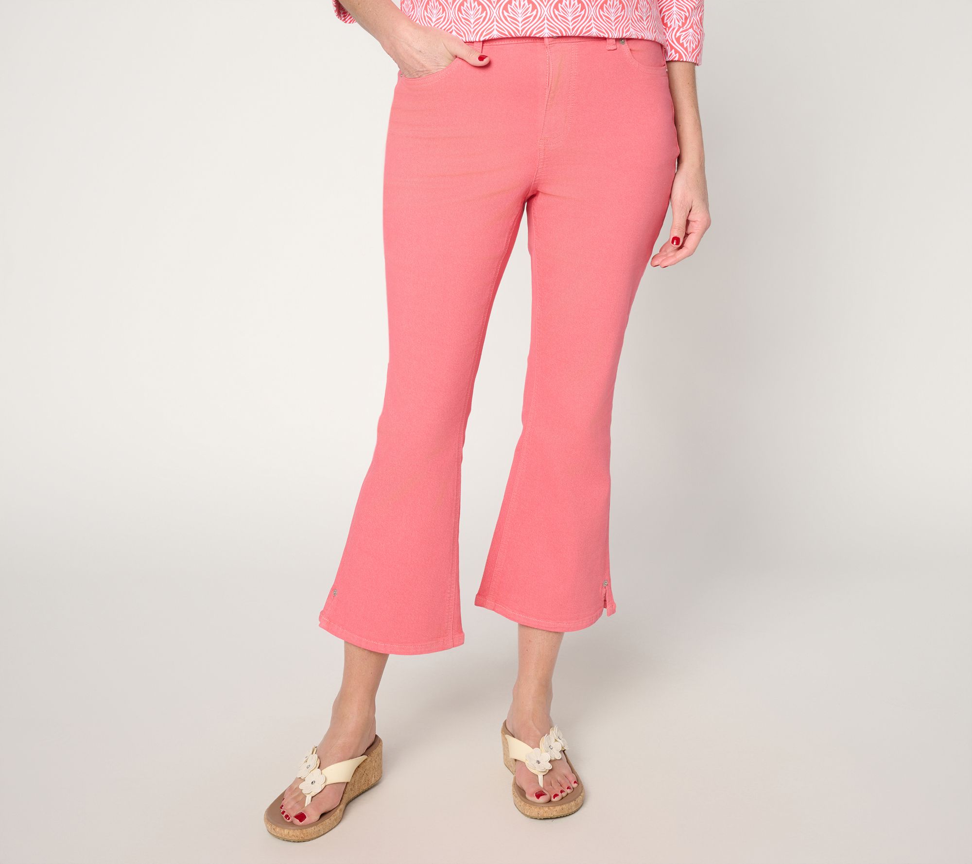 Denim & Co. Petite Classic Stretch Baby Boot Crop Pants