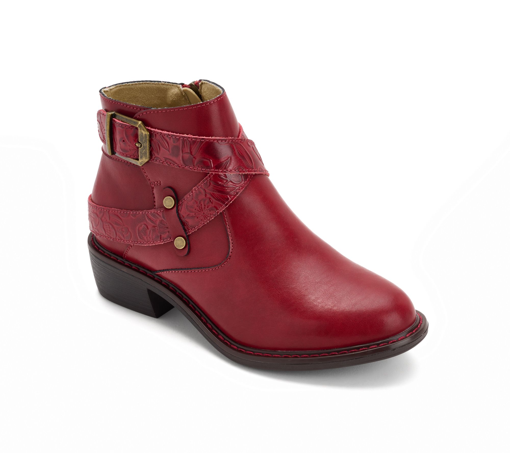 "As Is" Alegria Leather Buckled Ankle Boots - Millie