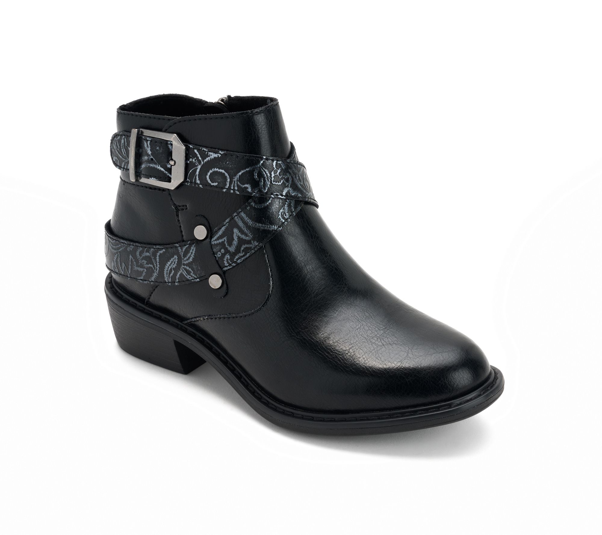 "As Is" Alegria Leather Buckled Ankle Boots - Millie