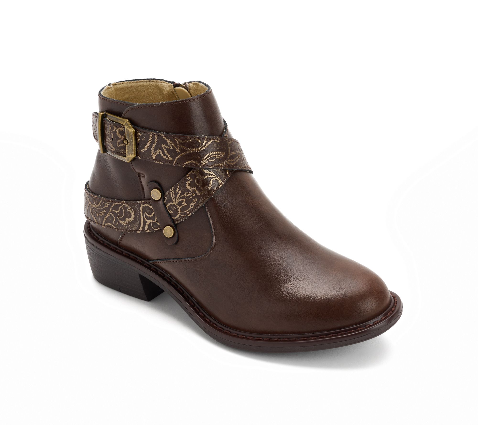 "As Is" Alegria Leather Buckled Ankle Boots - Millie