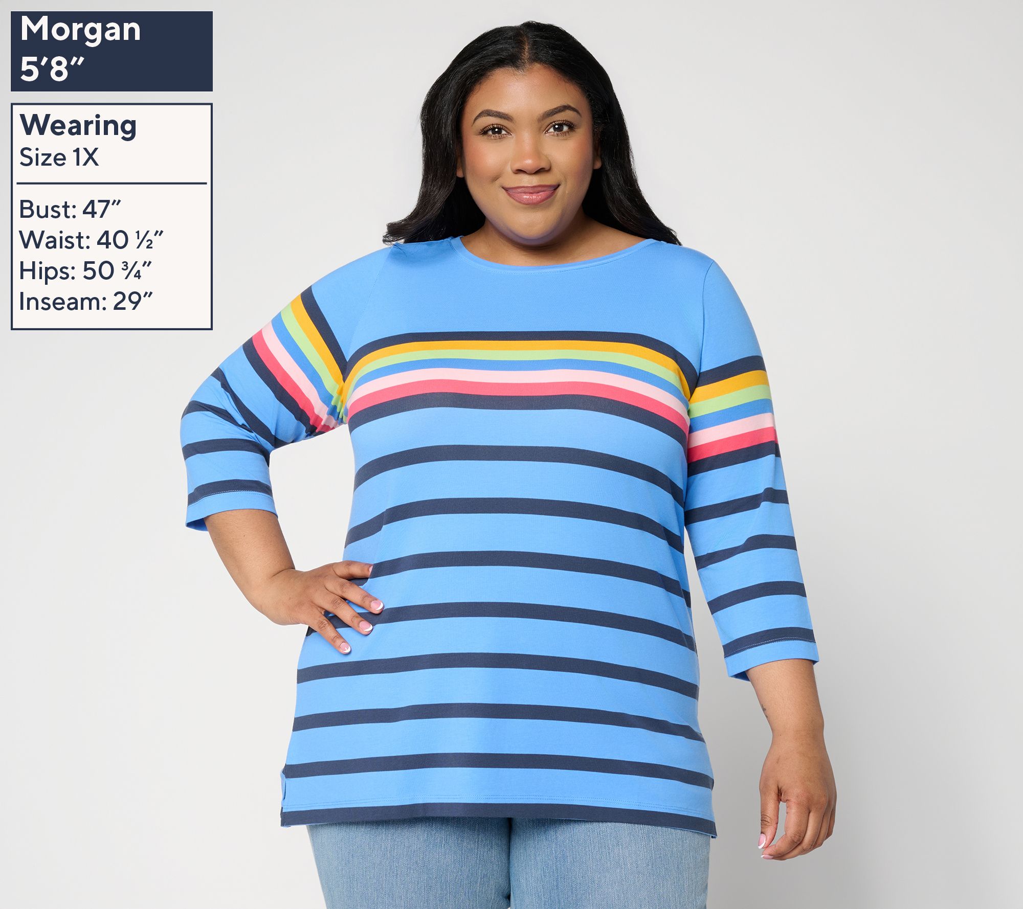 Liberty Belles by Kim Gravel TripleLuxe Knit Summer Splash Striped