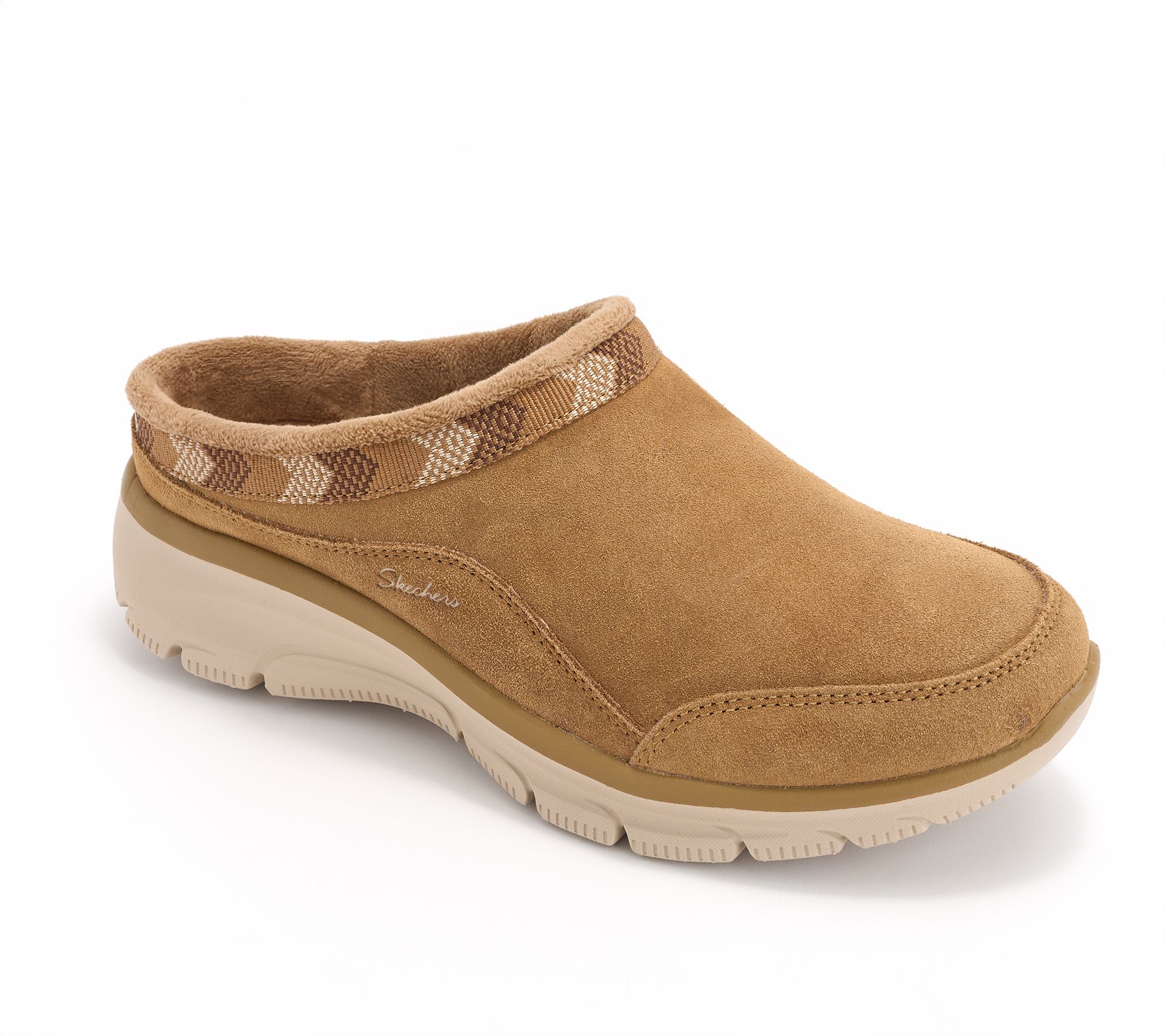 "As Is" Skechers Easy Going Suede Trimmed Clogs - Seasonal Grace