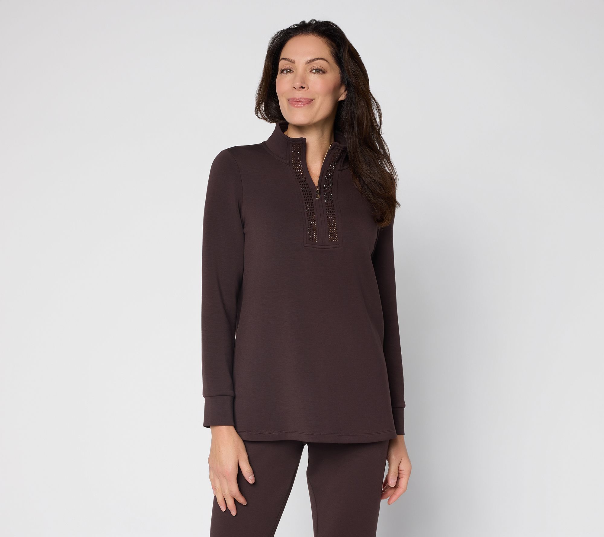 "As Is" Belle by Kim Gravel Pet ScubaLuxe Sparkle Half-Zip Tunic