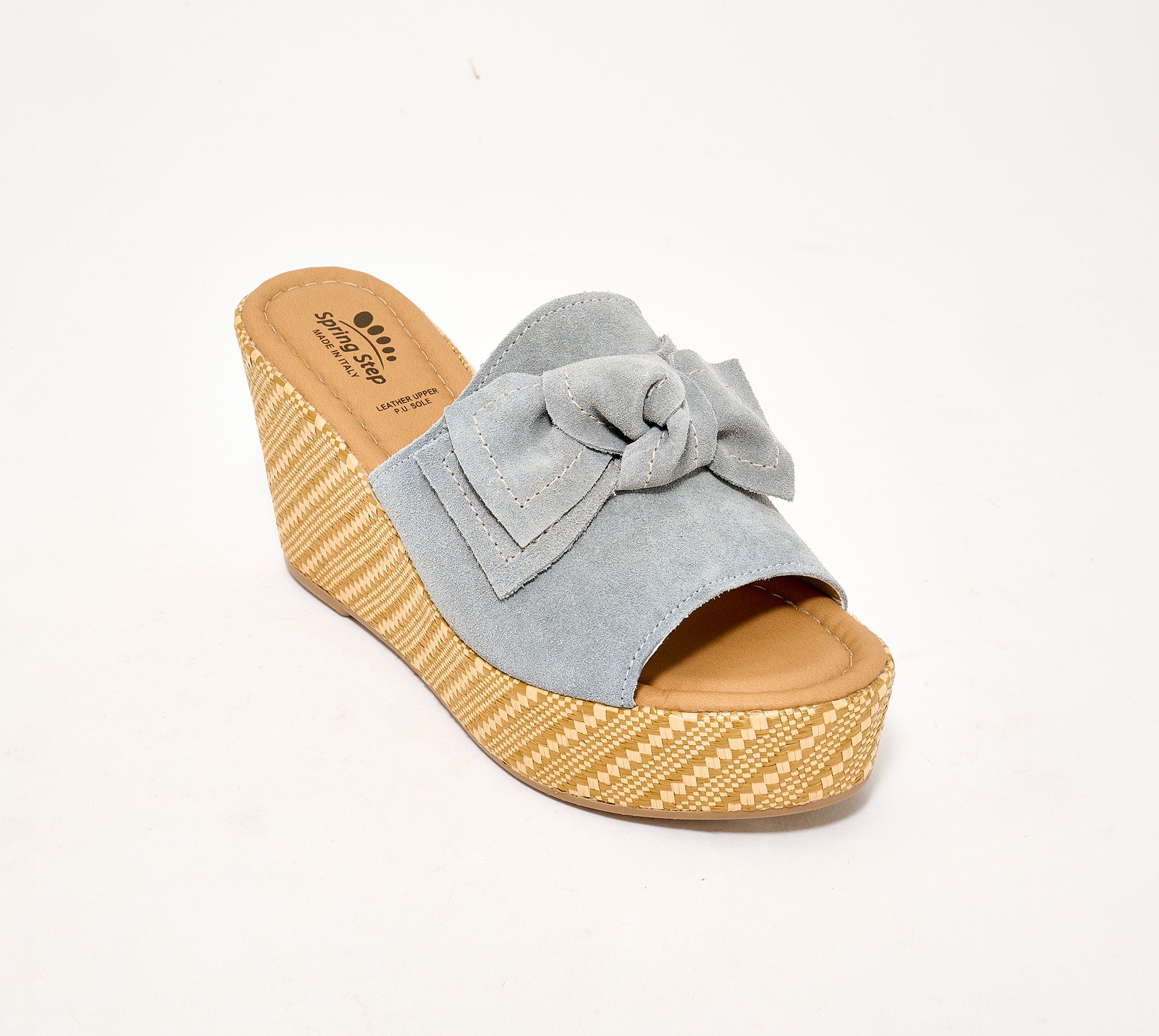 Spring Step Suede Wedge Sandals - Ellyn-Woven
