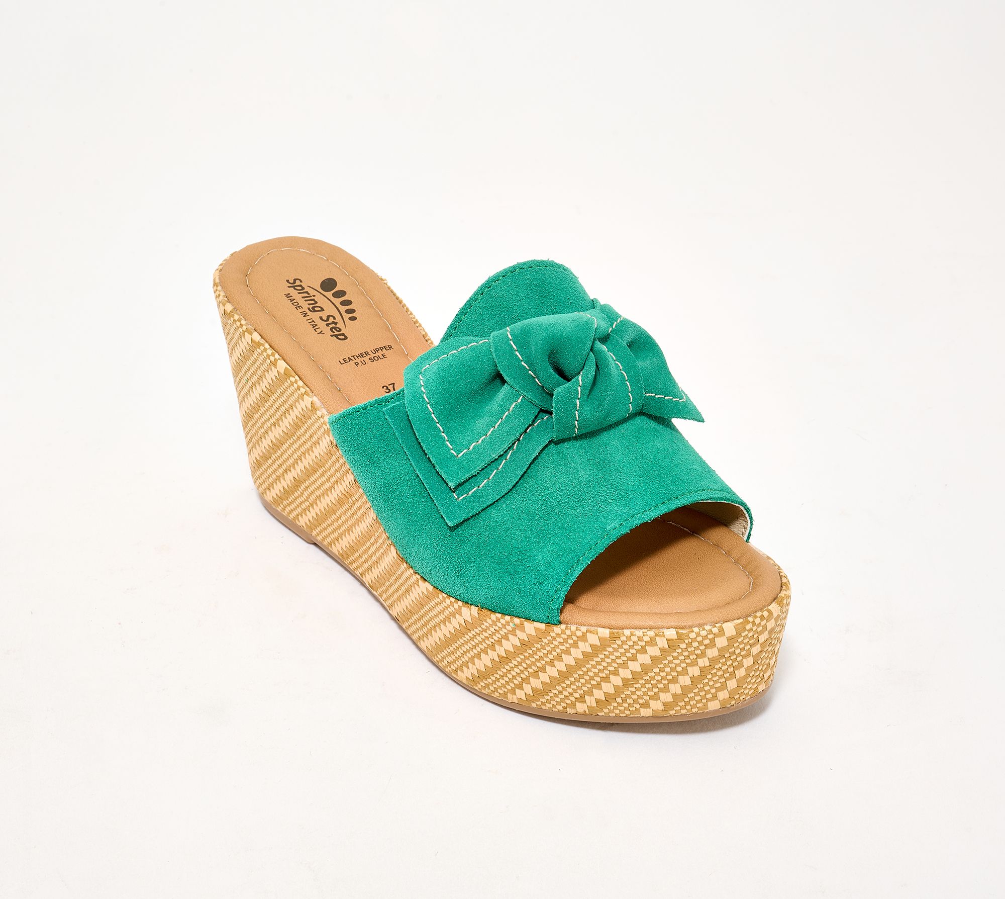 Spring Step Suede Wedge Sandals - Ellyn-Woven