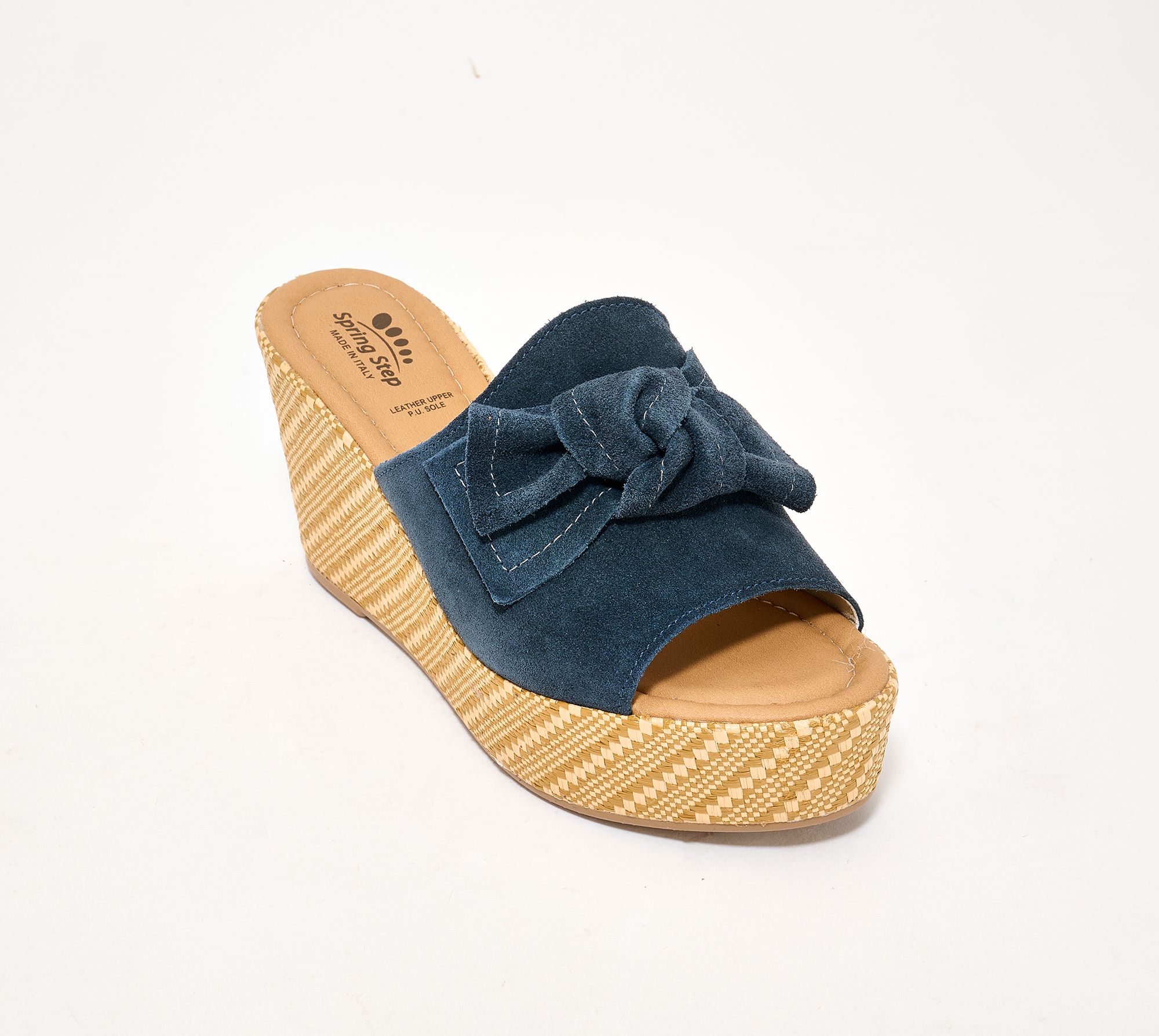 Spring Step Suede Wedge Sandals - Ellyn-Woven