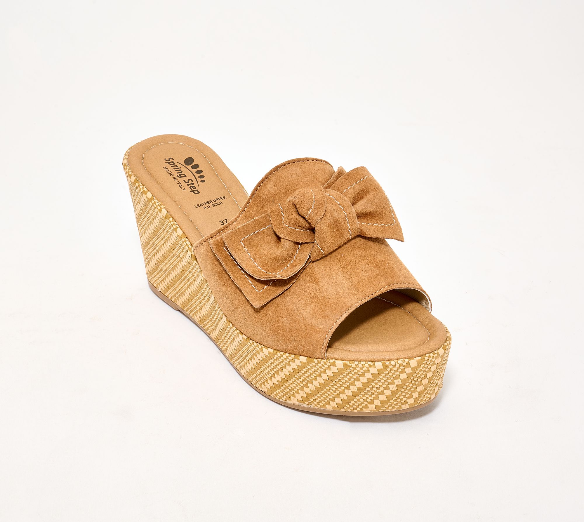 Spring Step Suede Wedge Sandals - Ellyn-Woven