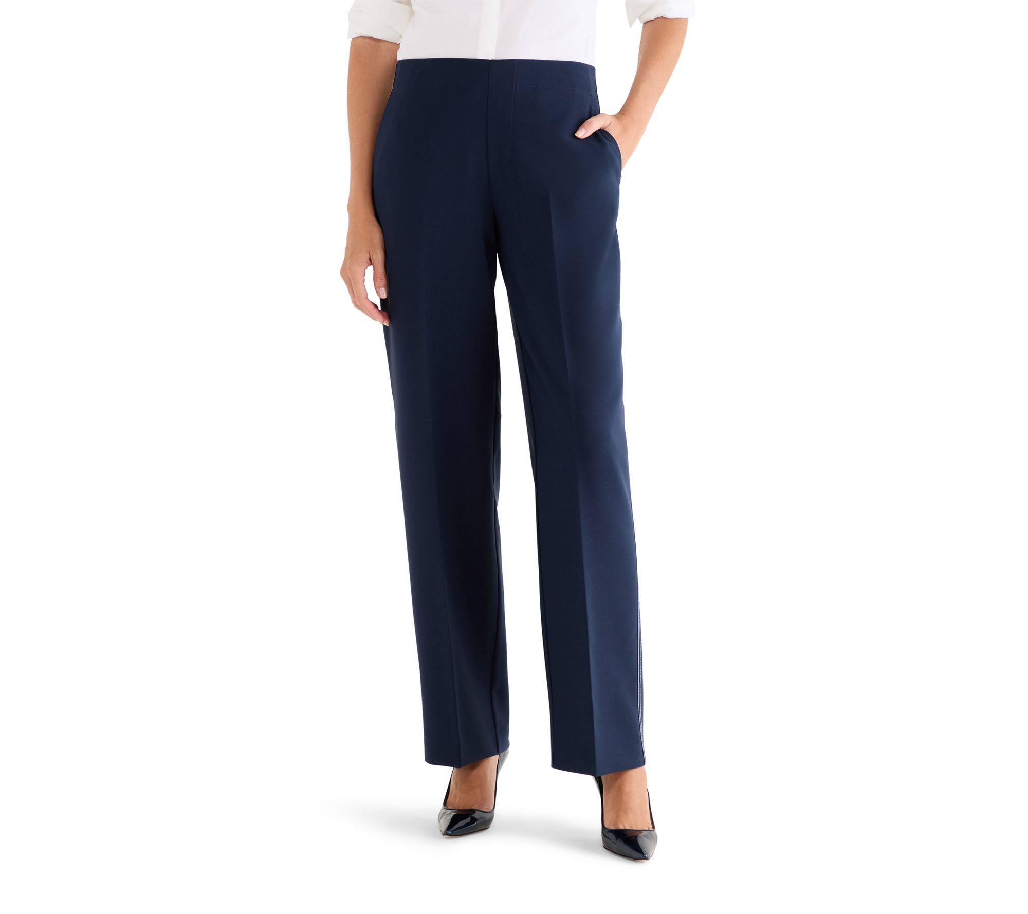 NIC+ZOE 31" Lenox Wide Leg Accent Stitch Pant