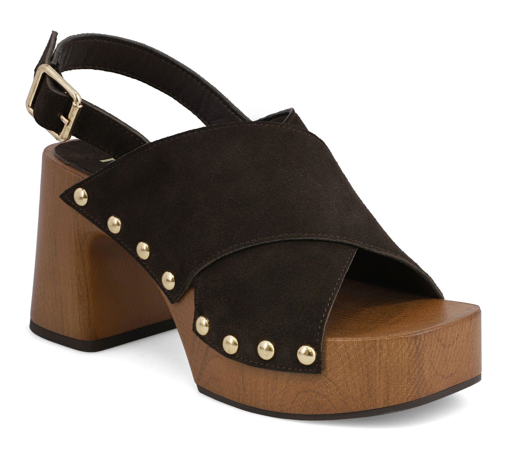 MIA Suede Slingback Platform Sandals - Eudora