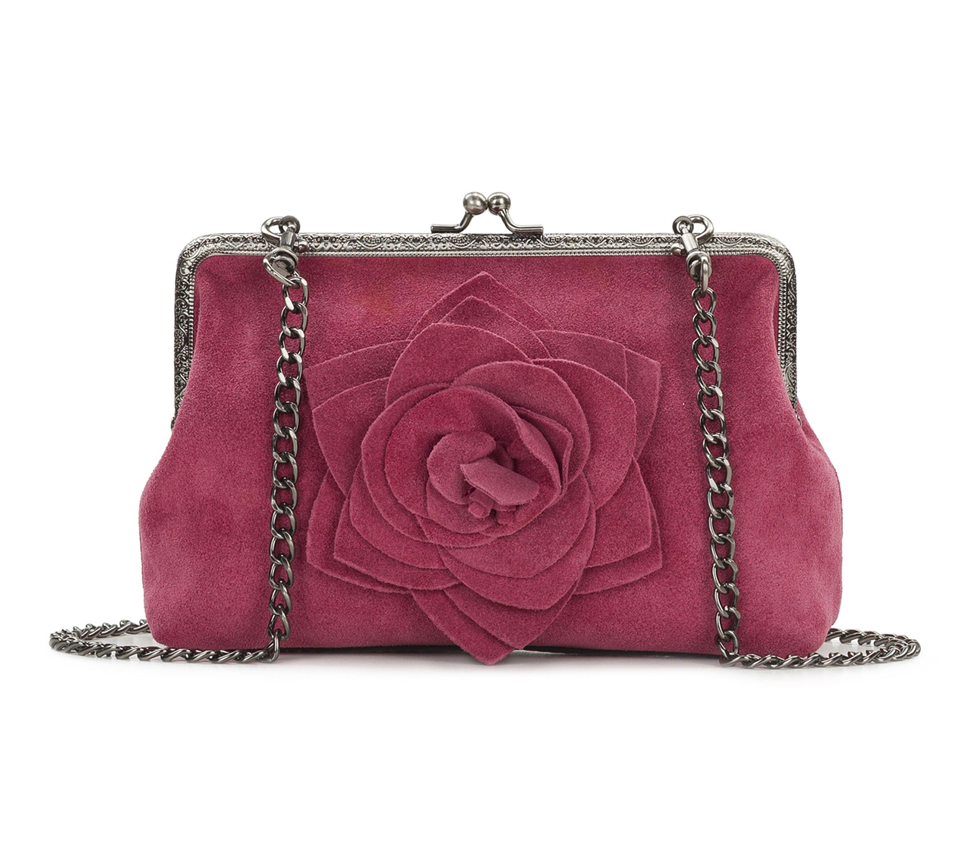  Patricia Nash B orriana Frame w ith Rose Toolin g - Suede