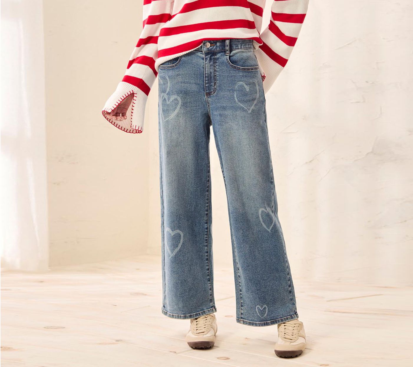 Tribal Sophia Curvy Super Straight Denim With Printed Detail