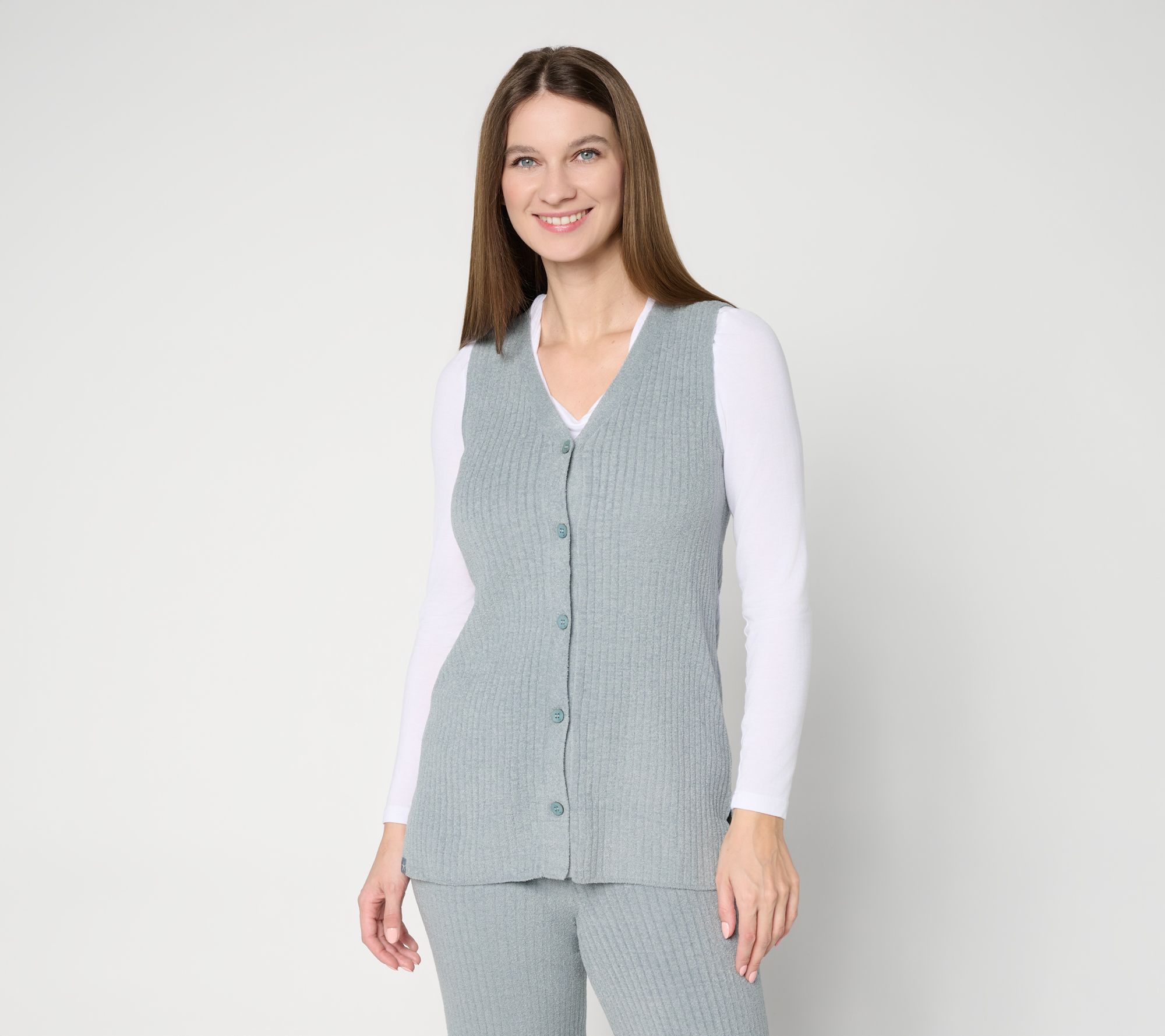 "As Is" Barefoot Dreams CozyChic Ultra Lite ButtonDown SleevelessTunic