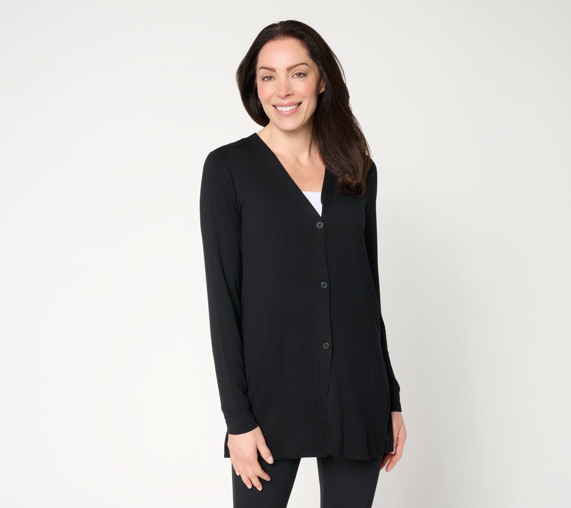 "As Is" Cuddl Duds Soft Stretch Button Front Cardigan