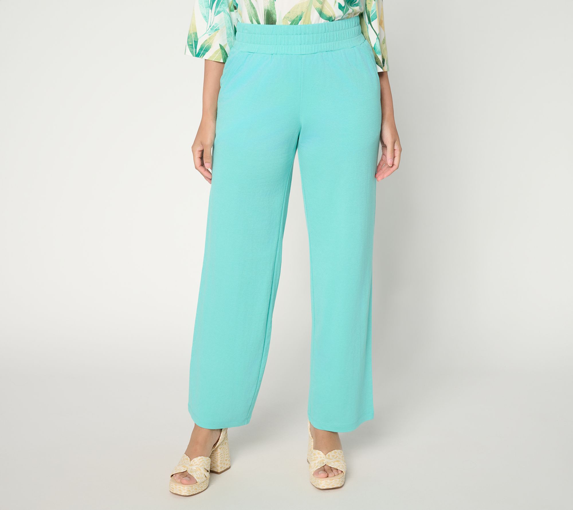 "As Is" Belle by Kim Gravel Reg Cabana Knit Yacht Club Solid Pant