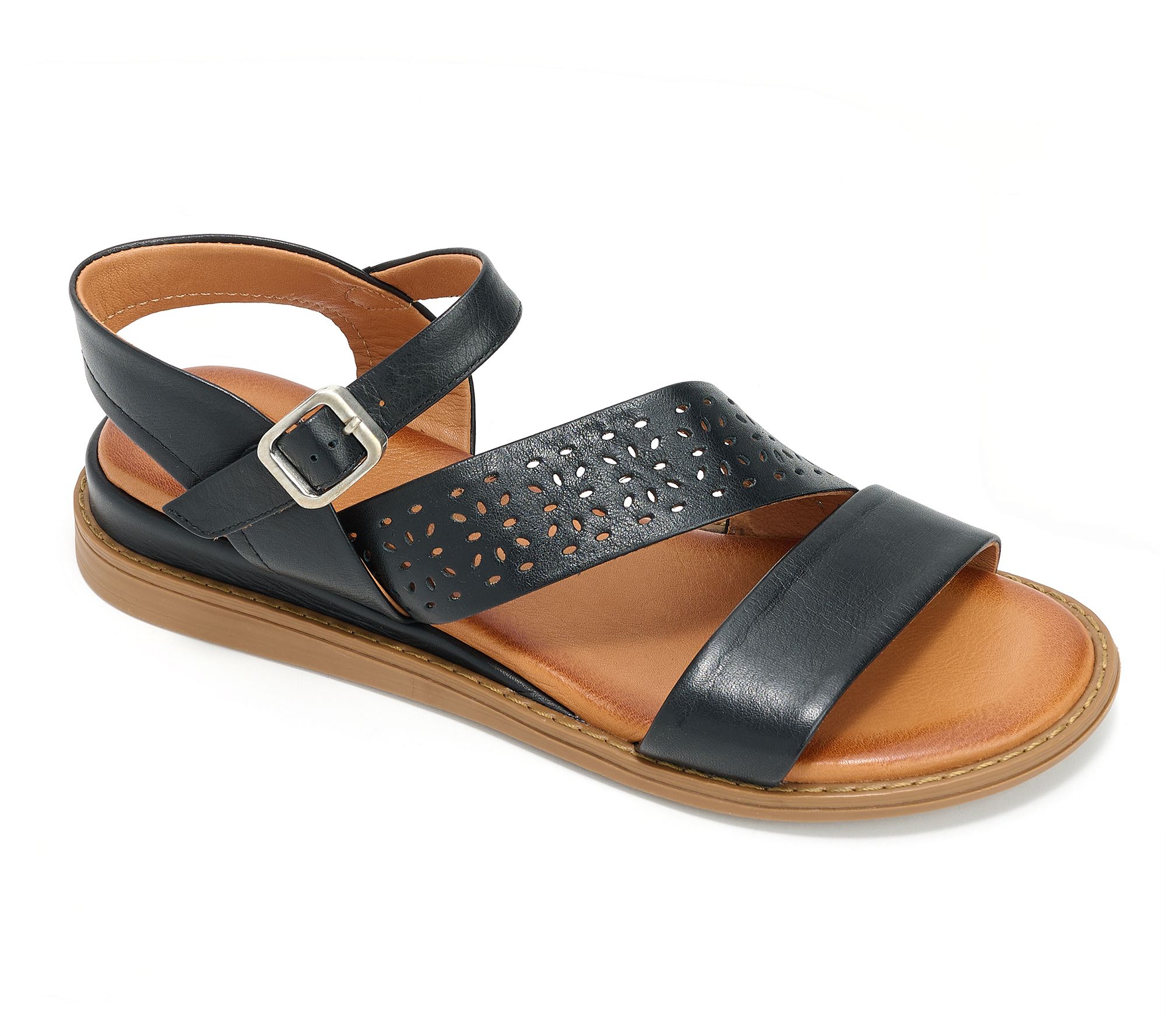"As Is" Miz Mooz Leather Adjustable Wedge Sandals- Hazel