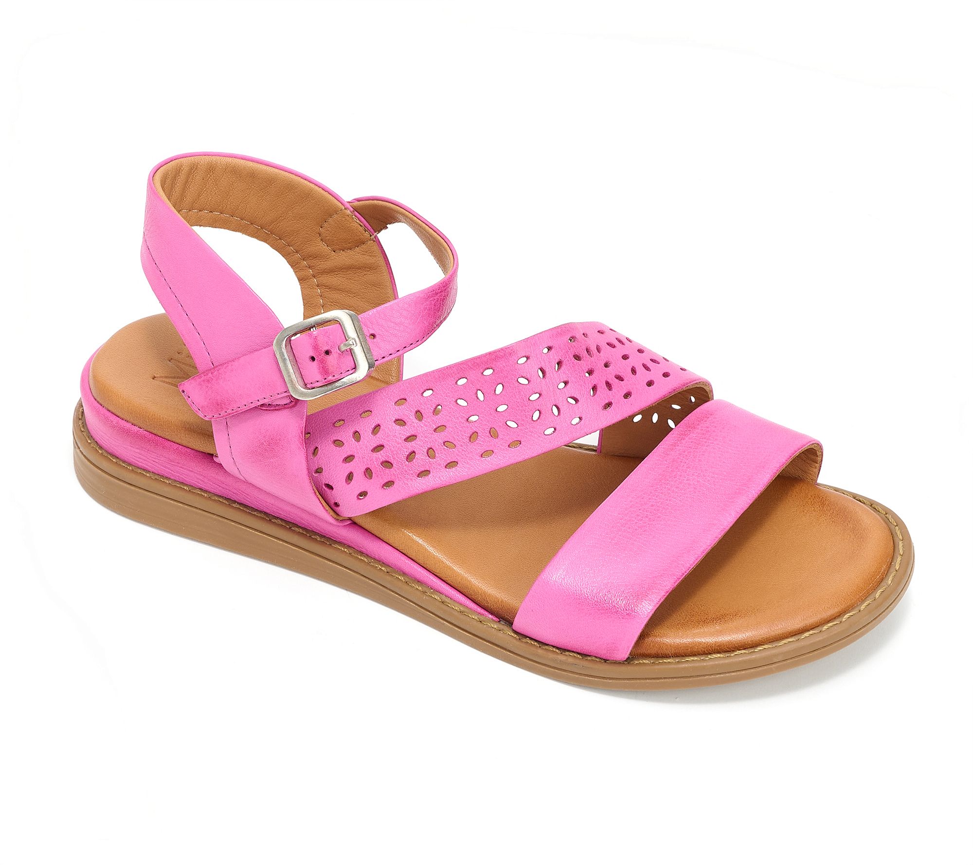 "As Is" Miz Mooz Leather Adjustable Wedge Sandals- Hazel