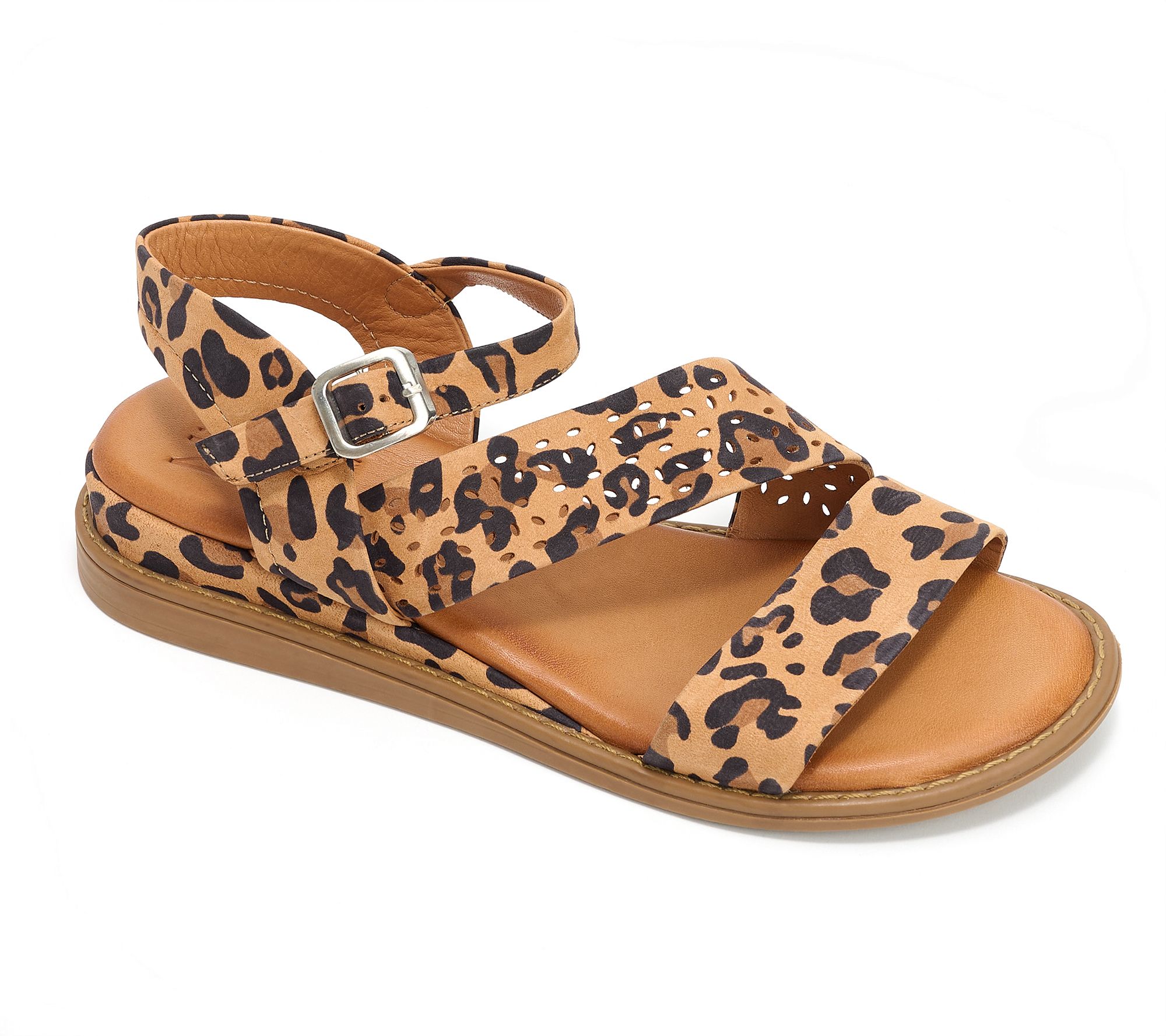 "As Is" Miz Mooz Leather Adjustable Wedge Sandals- Hazel