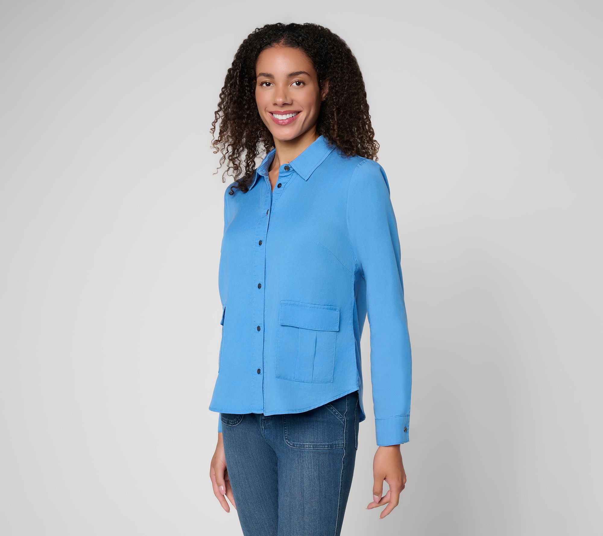 "As Is " Peace Love World Boheme Lyocell Utility Shirt with Pockets