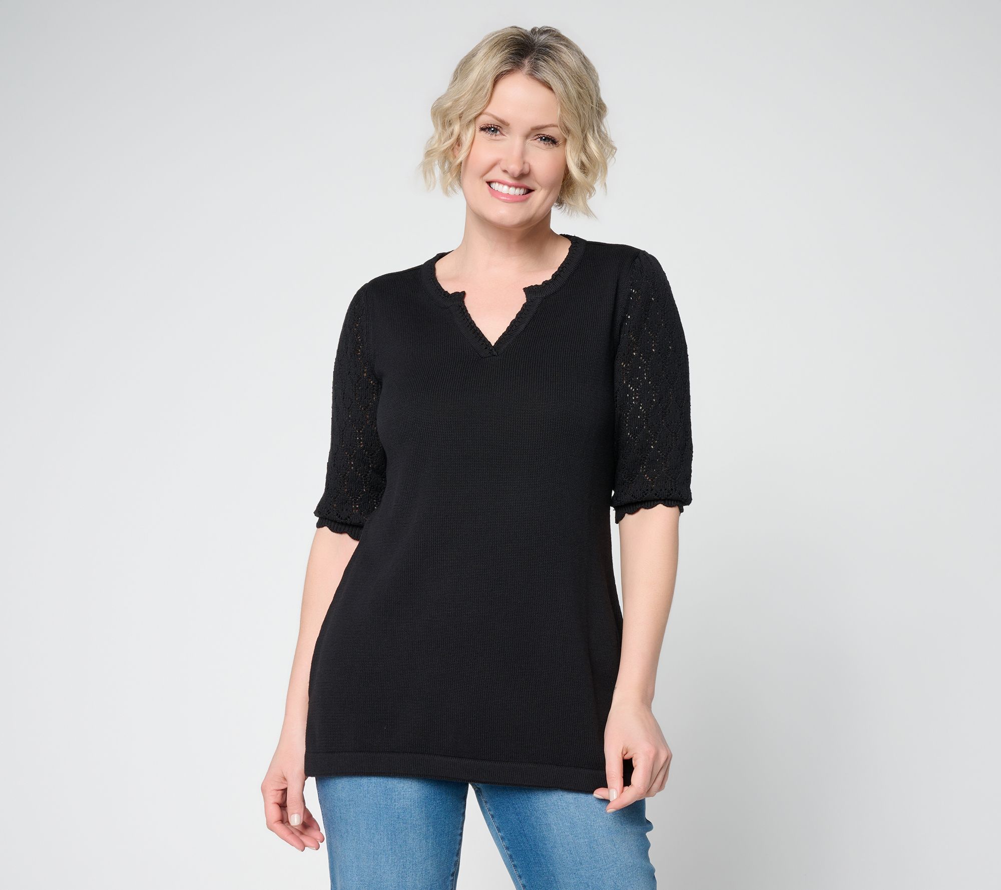 "As Is" Ree by the Pioneer Woman Split Neck Pullover Sweater