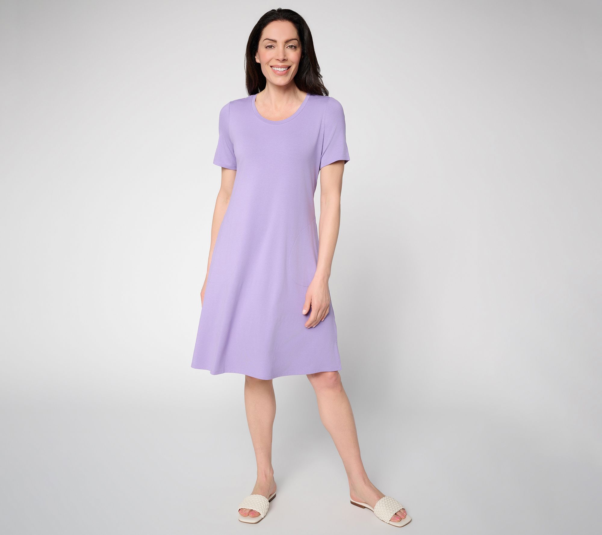 "As Is" Denim & Co. Regular So Soft Jersey Short Sleeve Dress