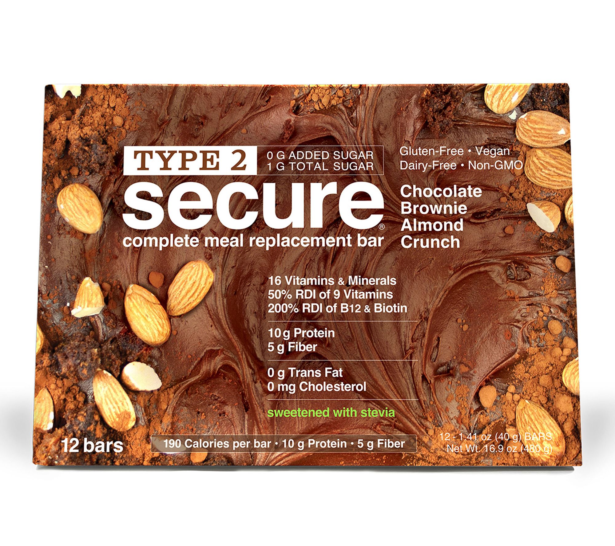 Andrew Lessman Type 2 Secure Stevia Meal Replacement 40g 12 Bars