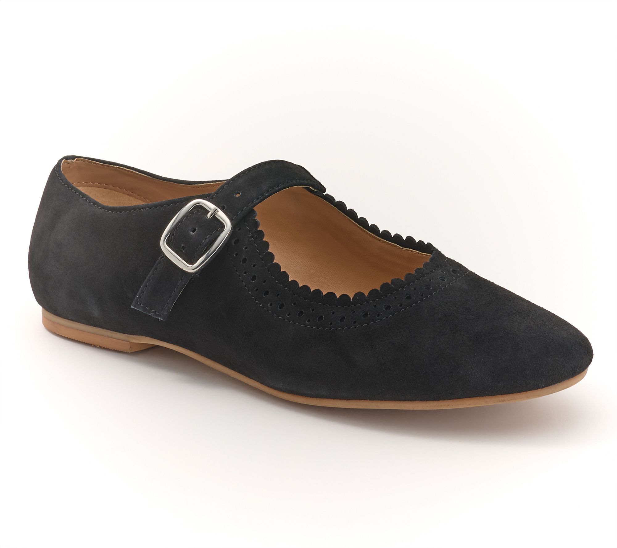"As Is" Diba True Perforated Leather Mary-Janes -Sugar Coat