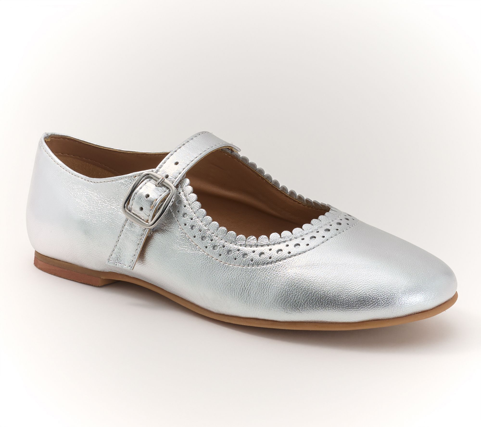 "As Is" Diba True Perforated Leather Mary-Janes -Sugar Coat