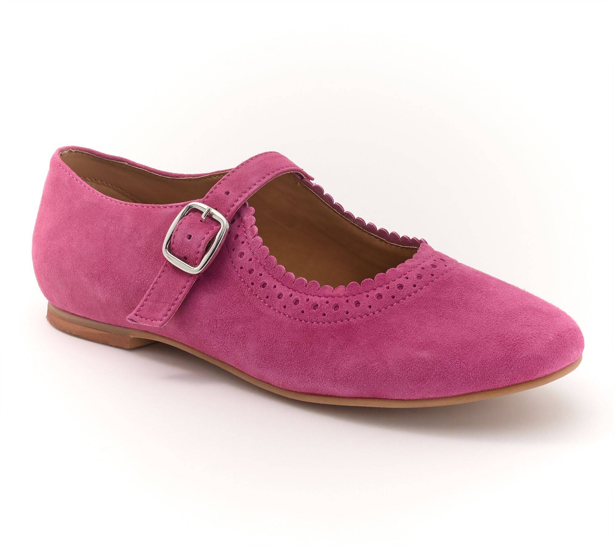 "As Is" Diba True Perforated Leather Mary-Janes -Sugar Coat