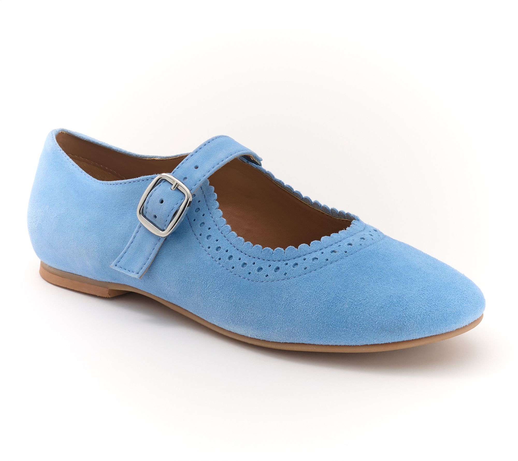 "As Is" Diba True Perforated Leather Mary-Janes -Sugar Coat